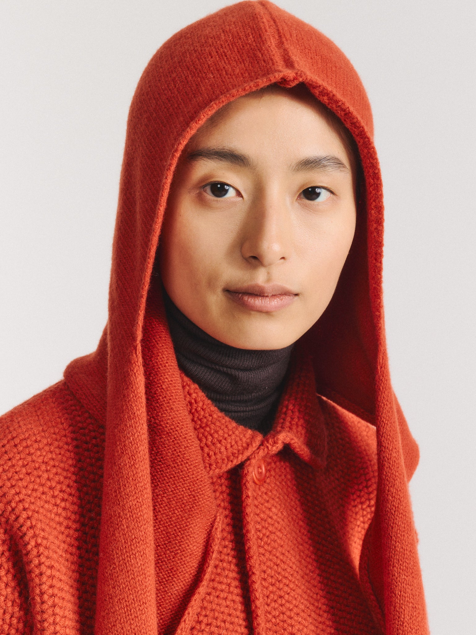 HOODED SCARF - WOOLY - TABASCO
