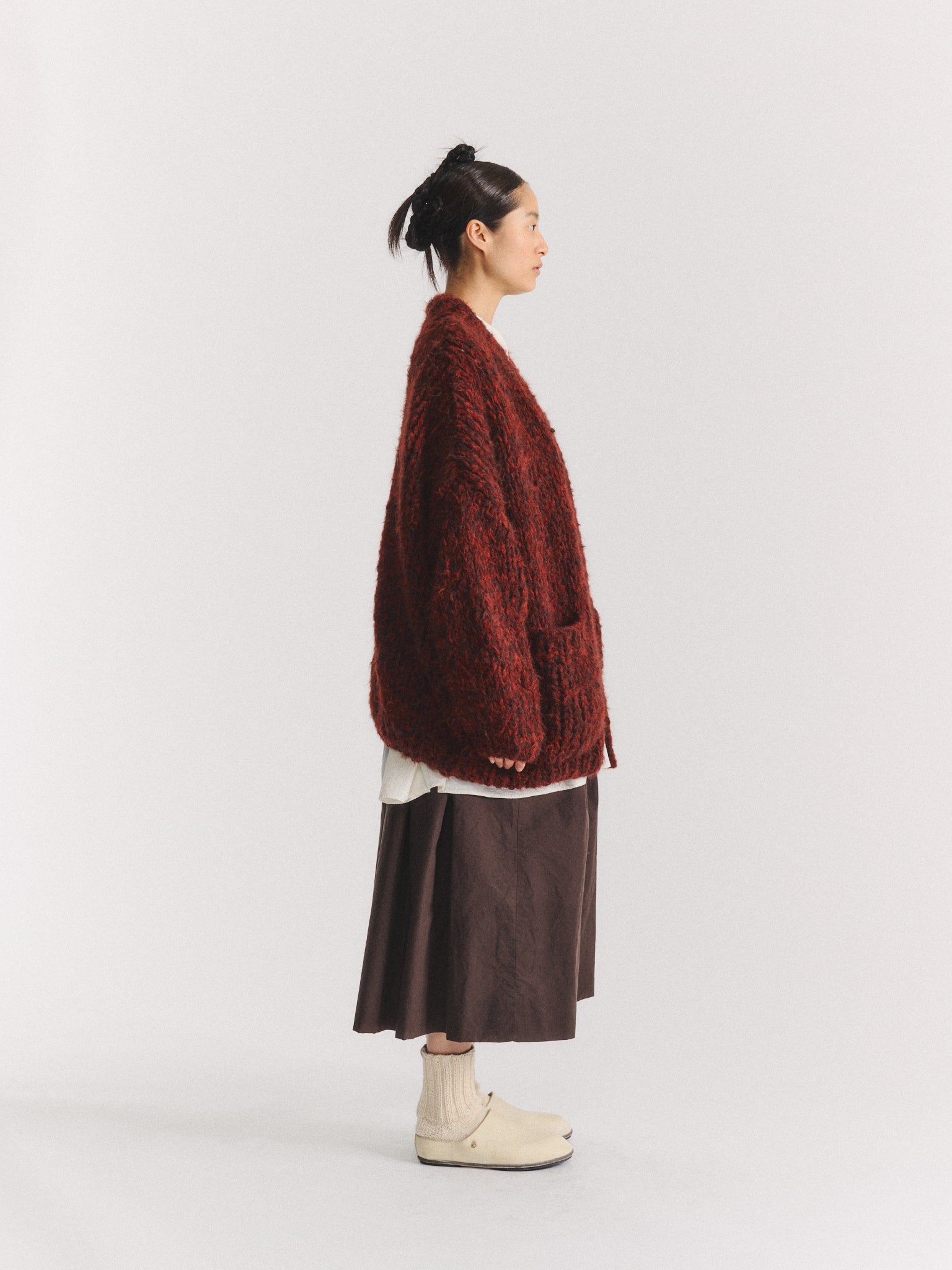CARDIGAN ELSA - ALPA BROSSÉ - BRUN FONCÉ / ROUILLE