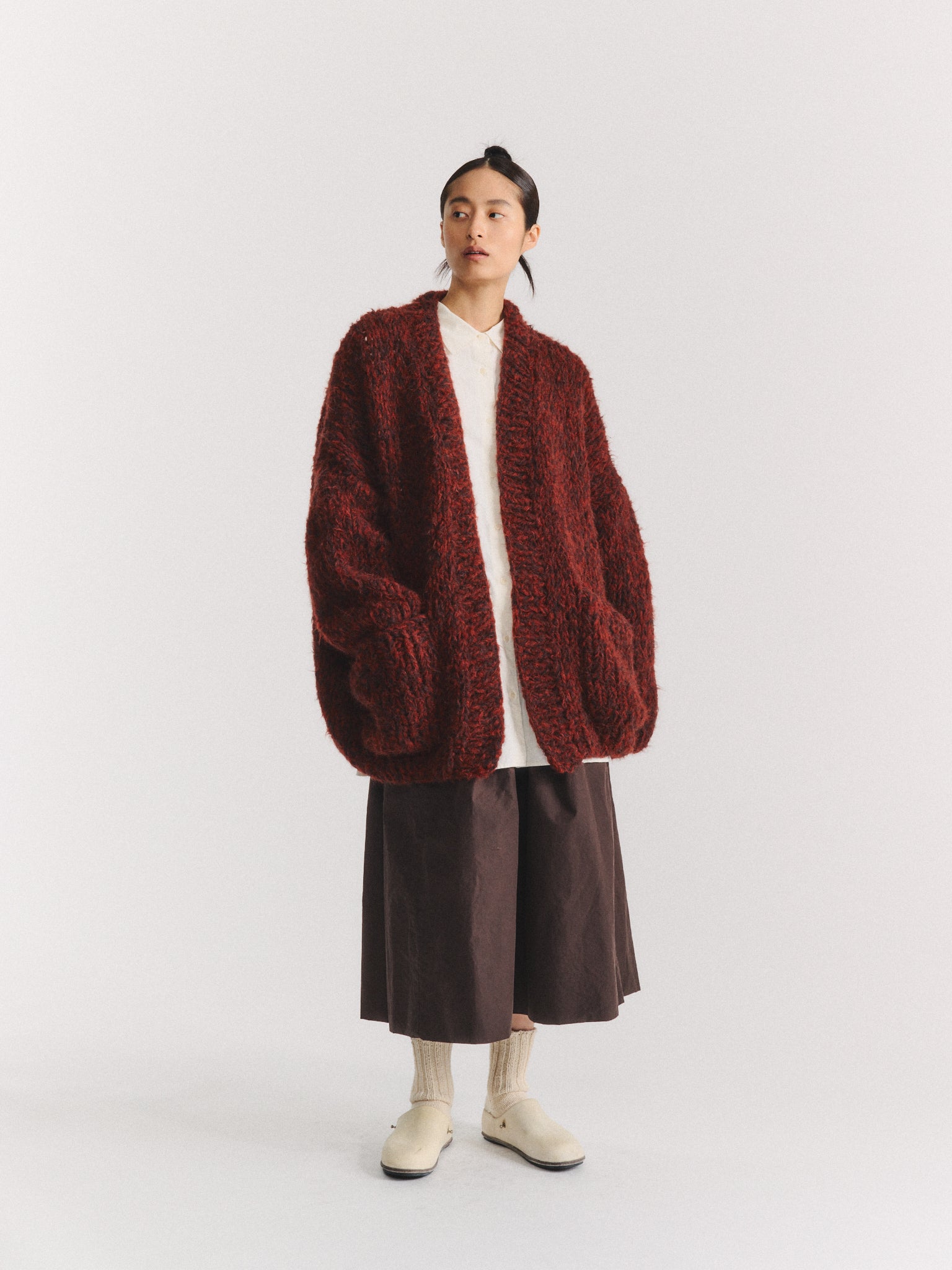 CARDIGAN ELSA - ALPA BROSSÉ - BRUN FONCÉ / ROUILLE