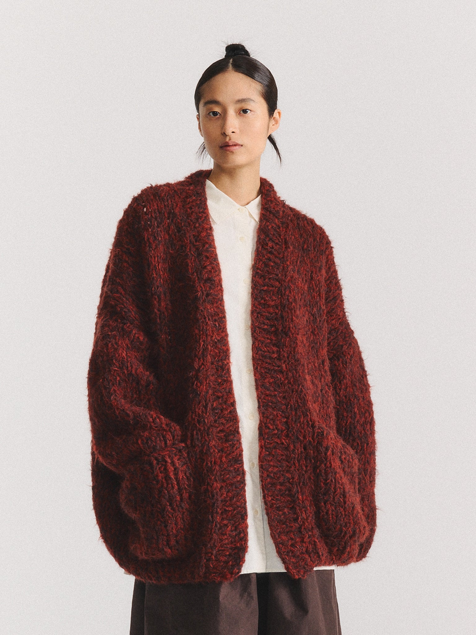 ELSA CARDIGAN - ALPA BRUSH - DARK BROWN / RUST