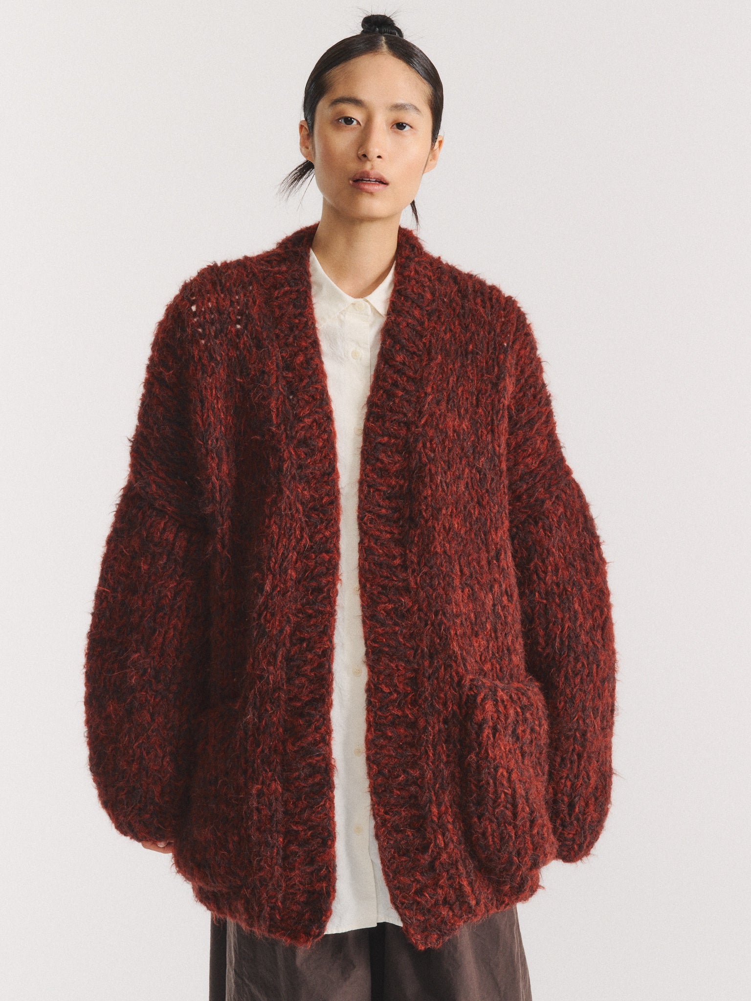 CARDIGAN ELSA - ALPA BROSSÉ - BRUN FONCÉ / ROUILLE