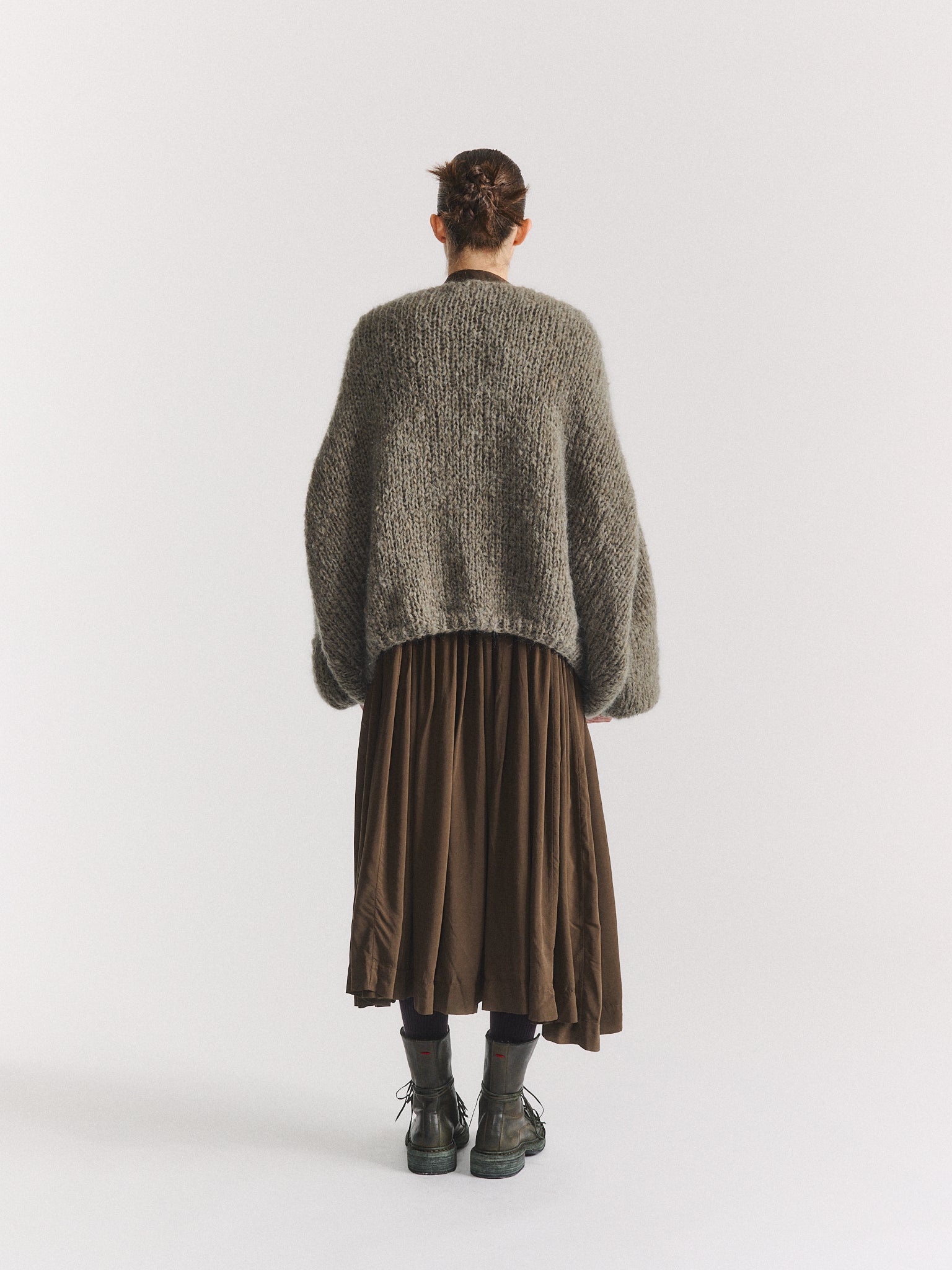 SHORT CARDIGAN - MOHAIR - KHAKI