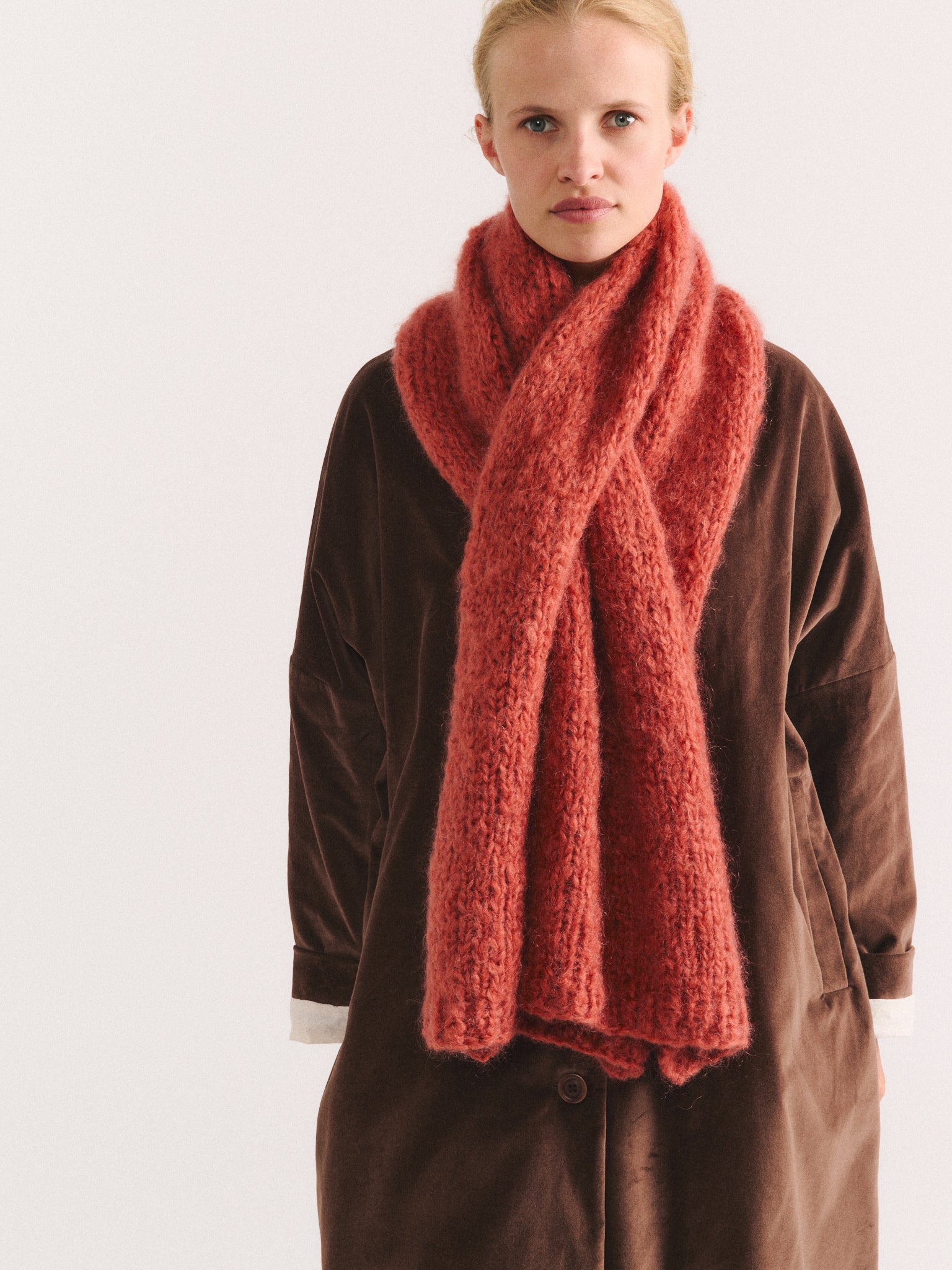 SCARF - MOHAIR - RUST