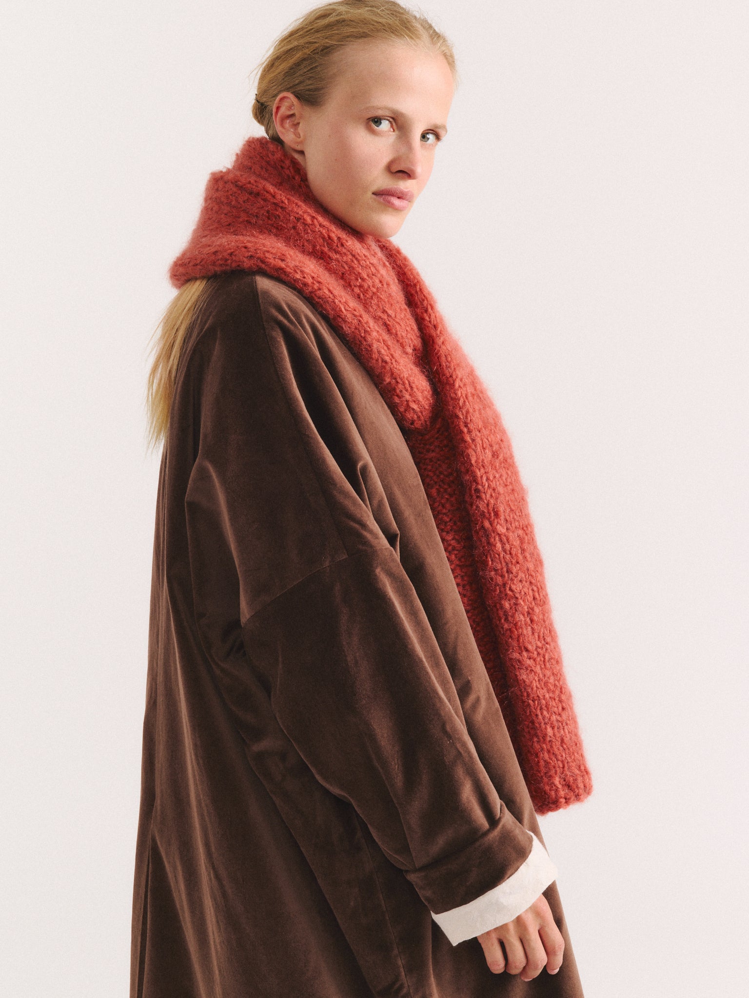 SCARF - MOHAIR - RUST