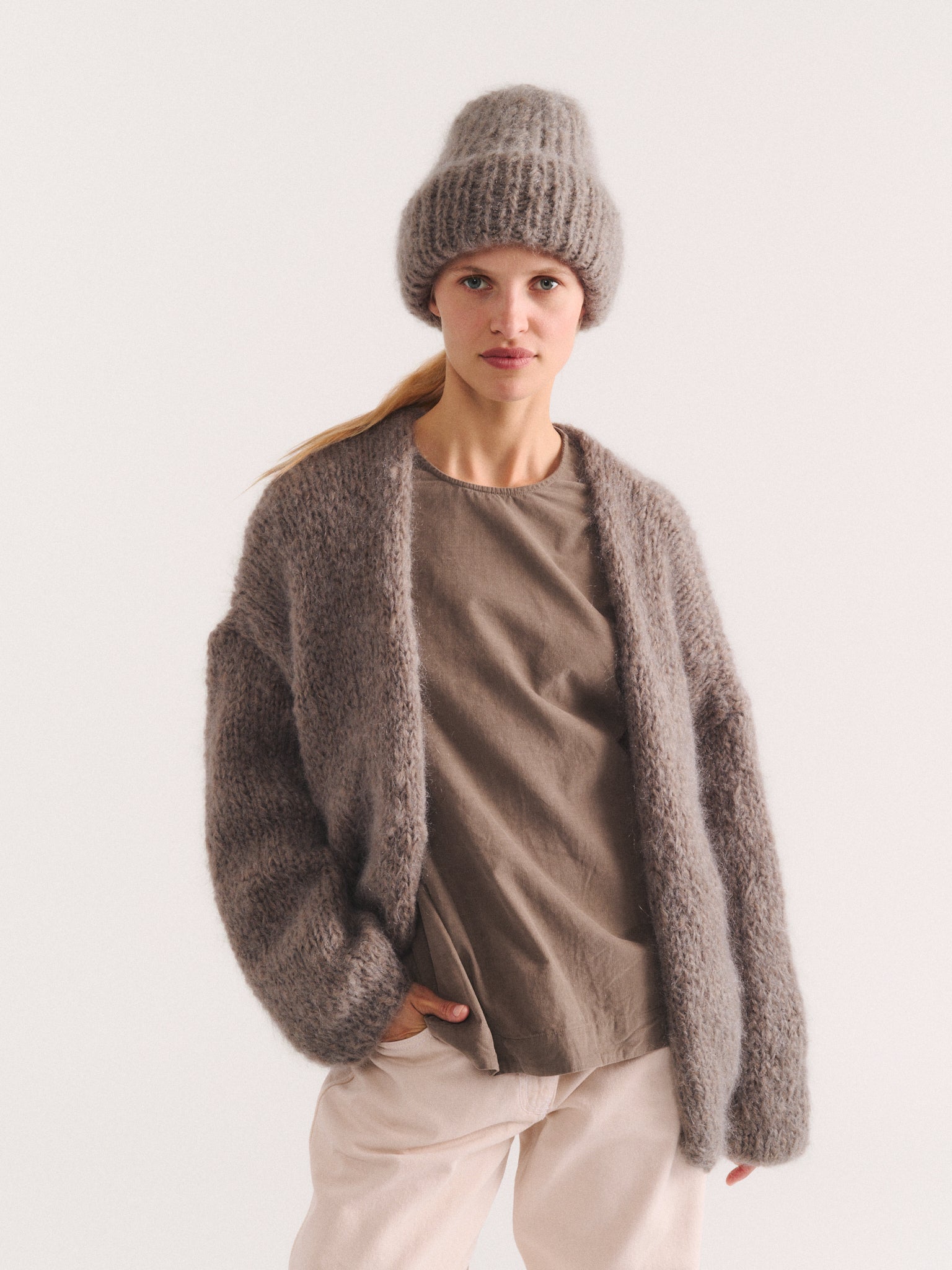 BEANIE - MOHAIR - KHAKI