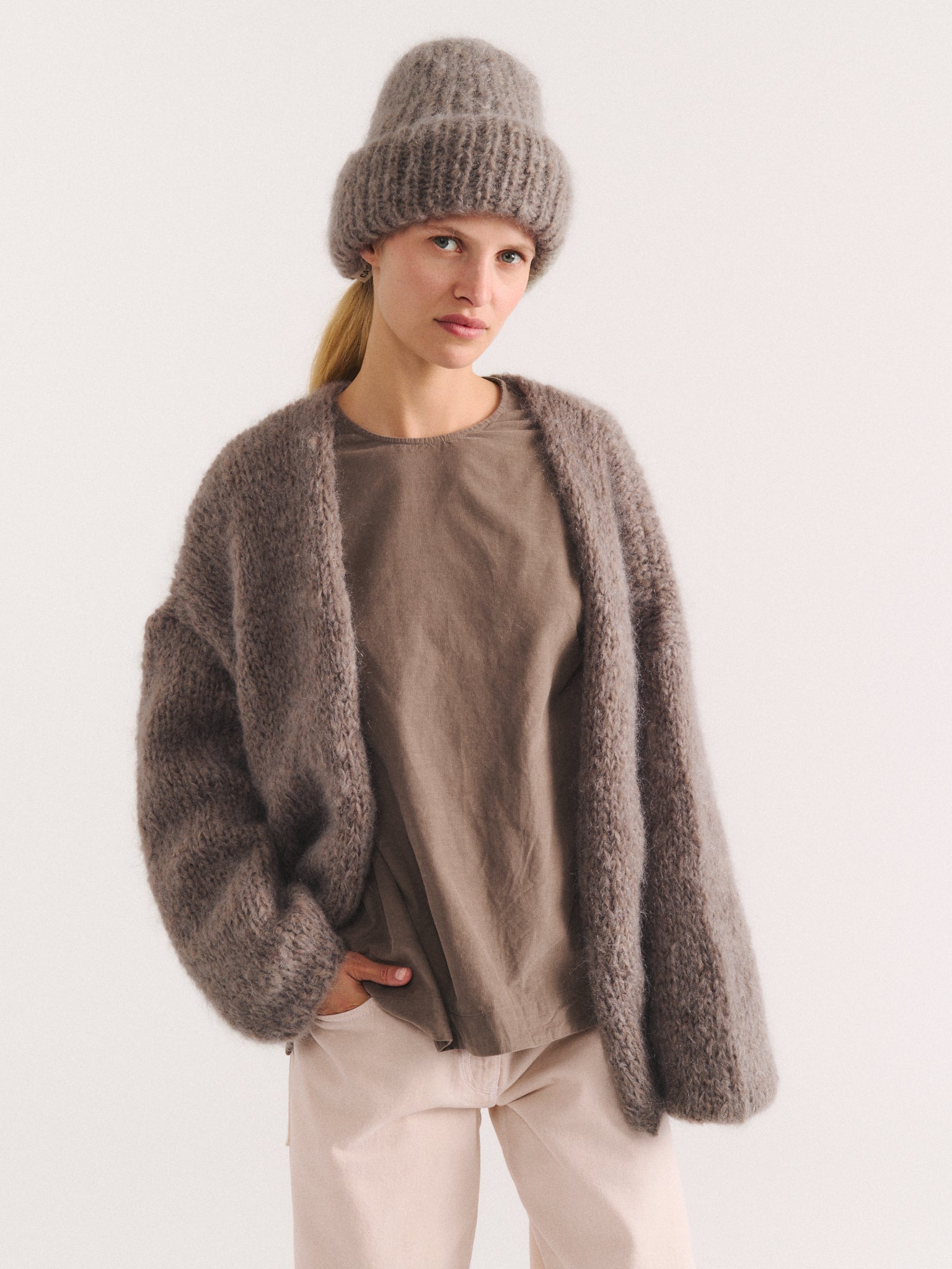 BEANIE - MOHAIR - KHAKI