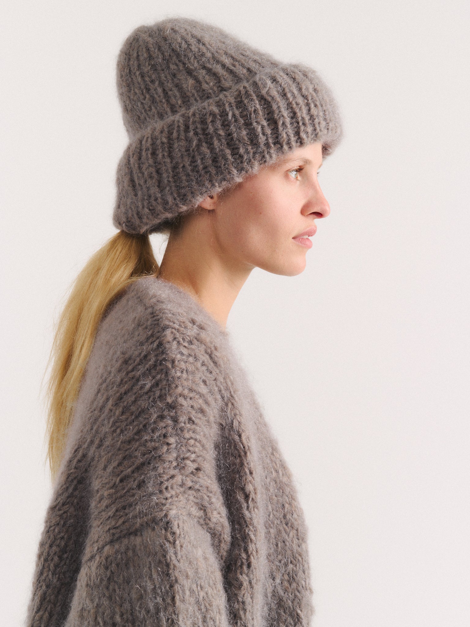 BEANIE - MOHAIR - KHAKI