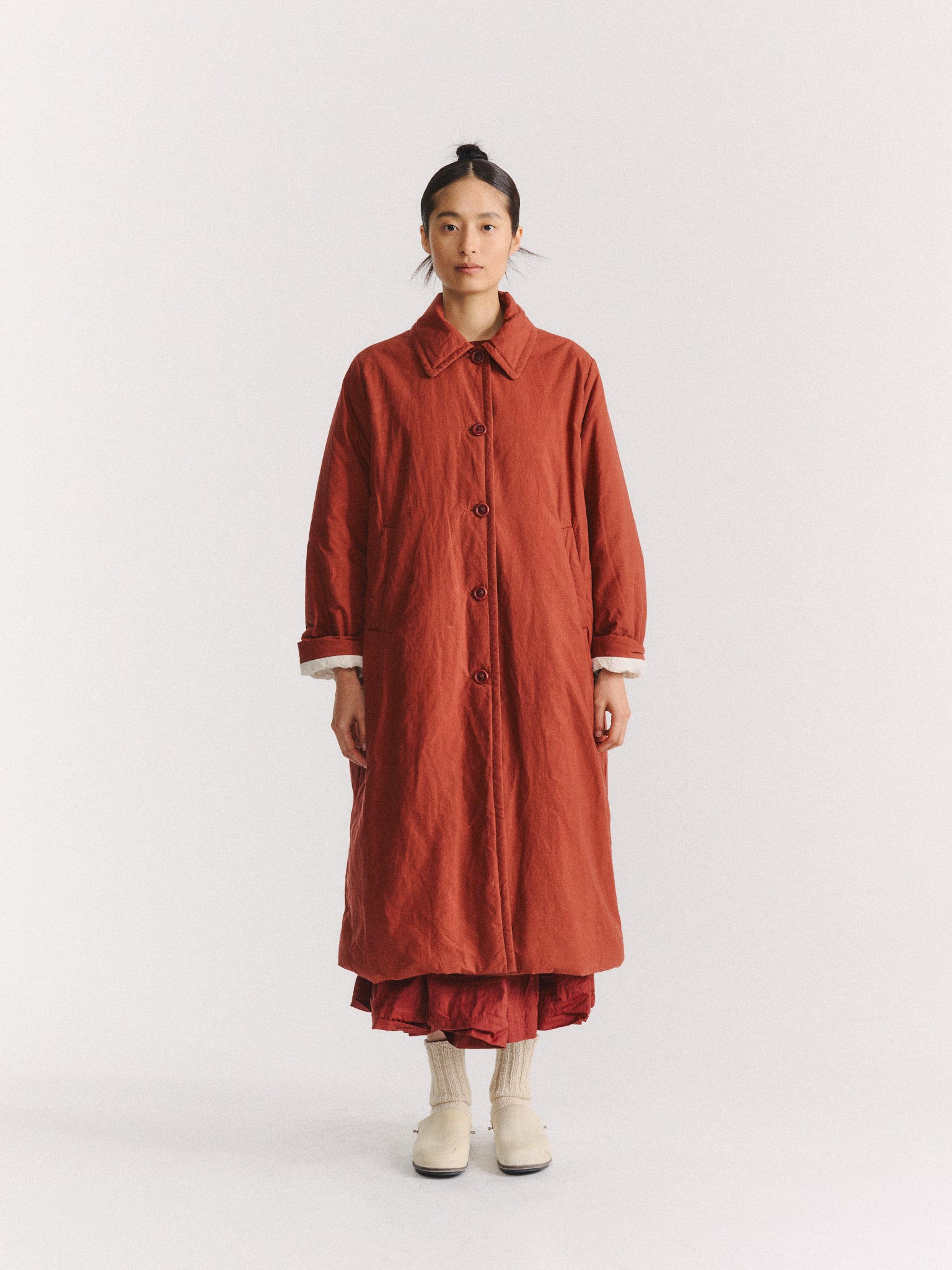 SALLY COAT - L WAX - TERRACOTTA