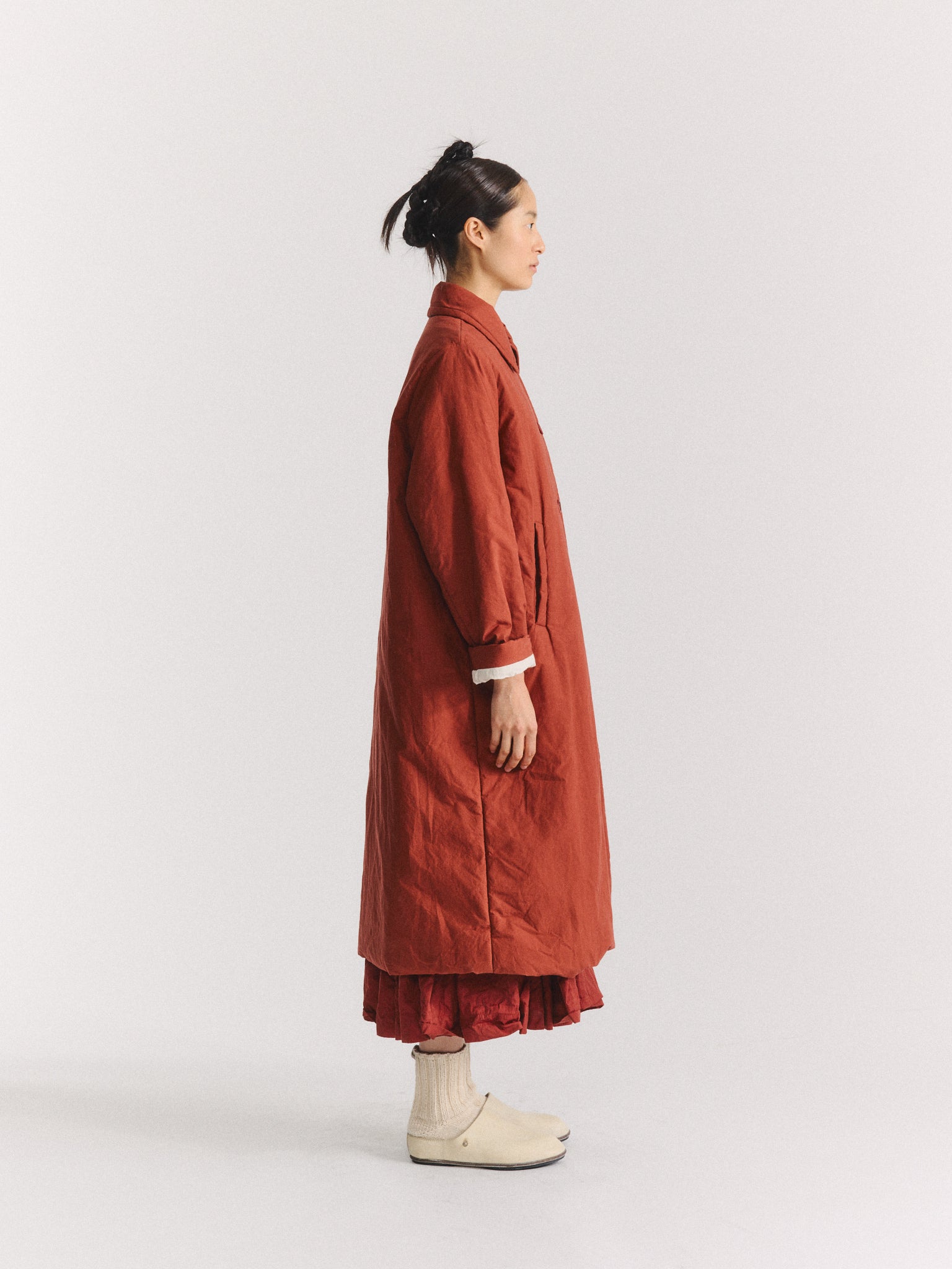 SALLY COAT - L WAX - TERRACOTTA