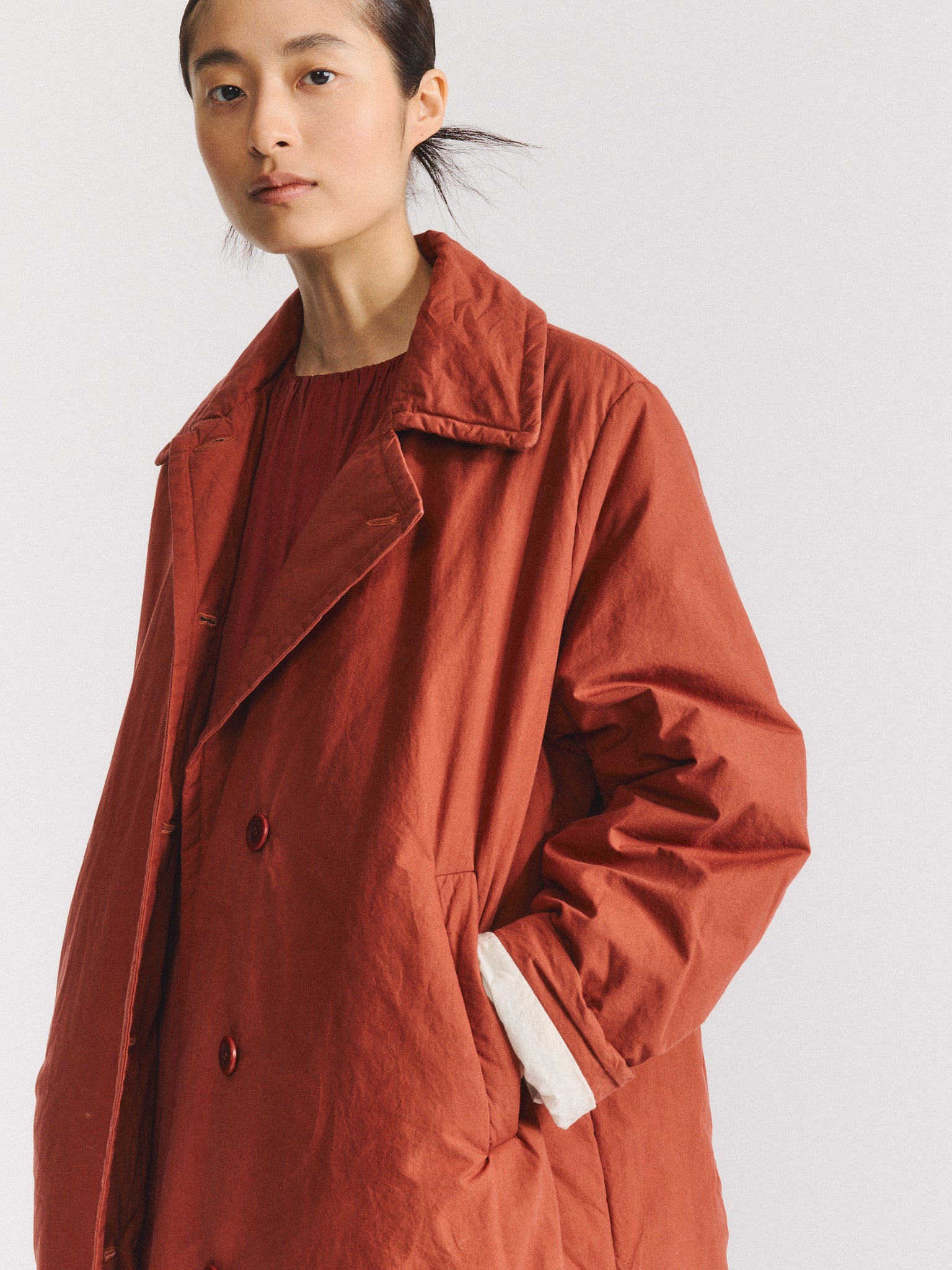 SALLY COAT - L WAX - TERRACOTTA