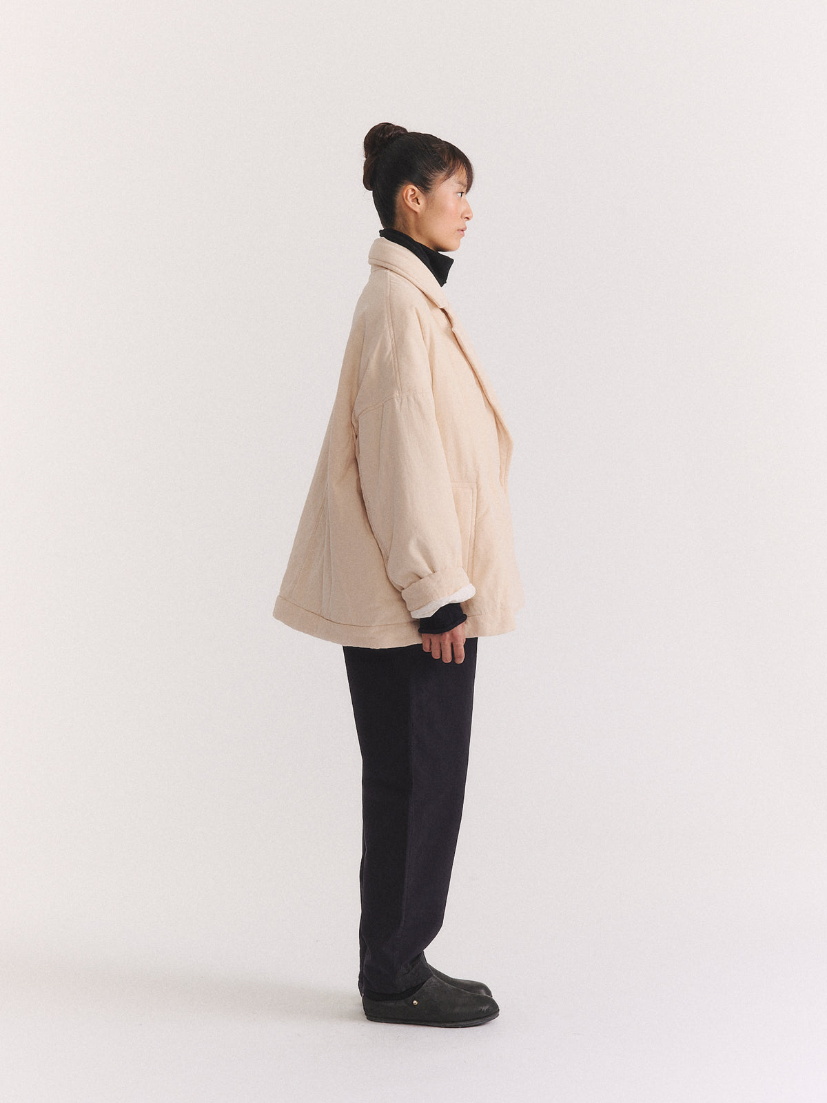 LUNA SHORT COAT - PIN CORD UNFINISHED - NATURAL
