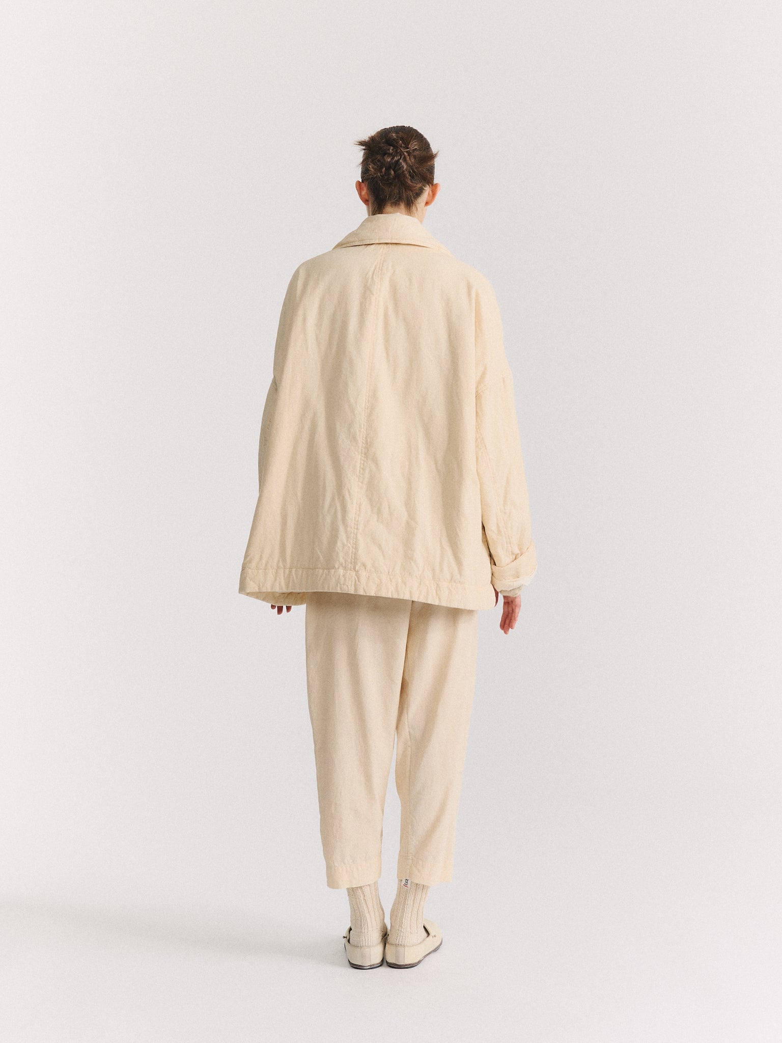 LUNA SHORT COAT - PIN CORD UNFINISHED - NATURAL