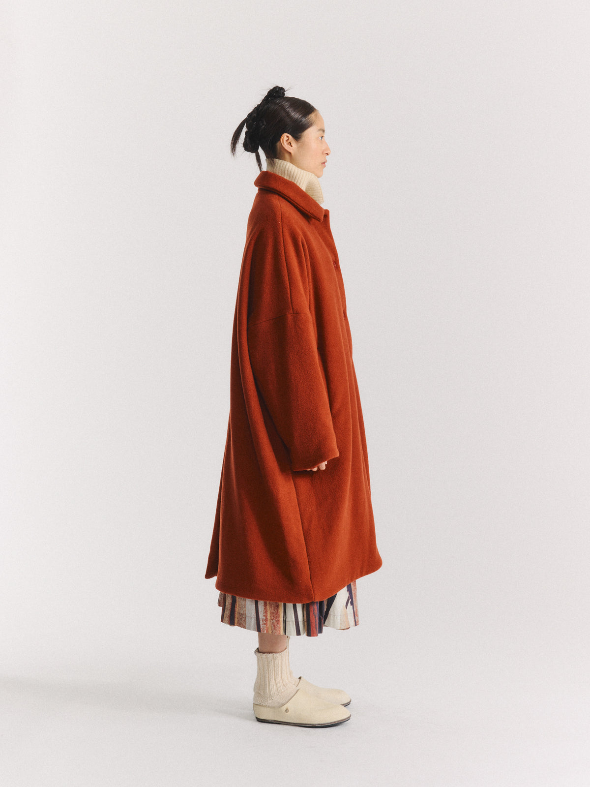 BIG BLOBBY COAT - HEAVY CASHEMERE - RUST