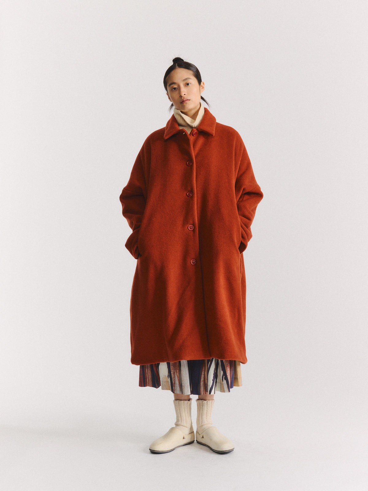MANTEAU BIG BLOBBY - CACHEMIRE ÉPAIS – ROUILLE