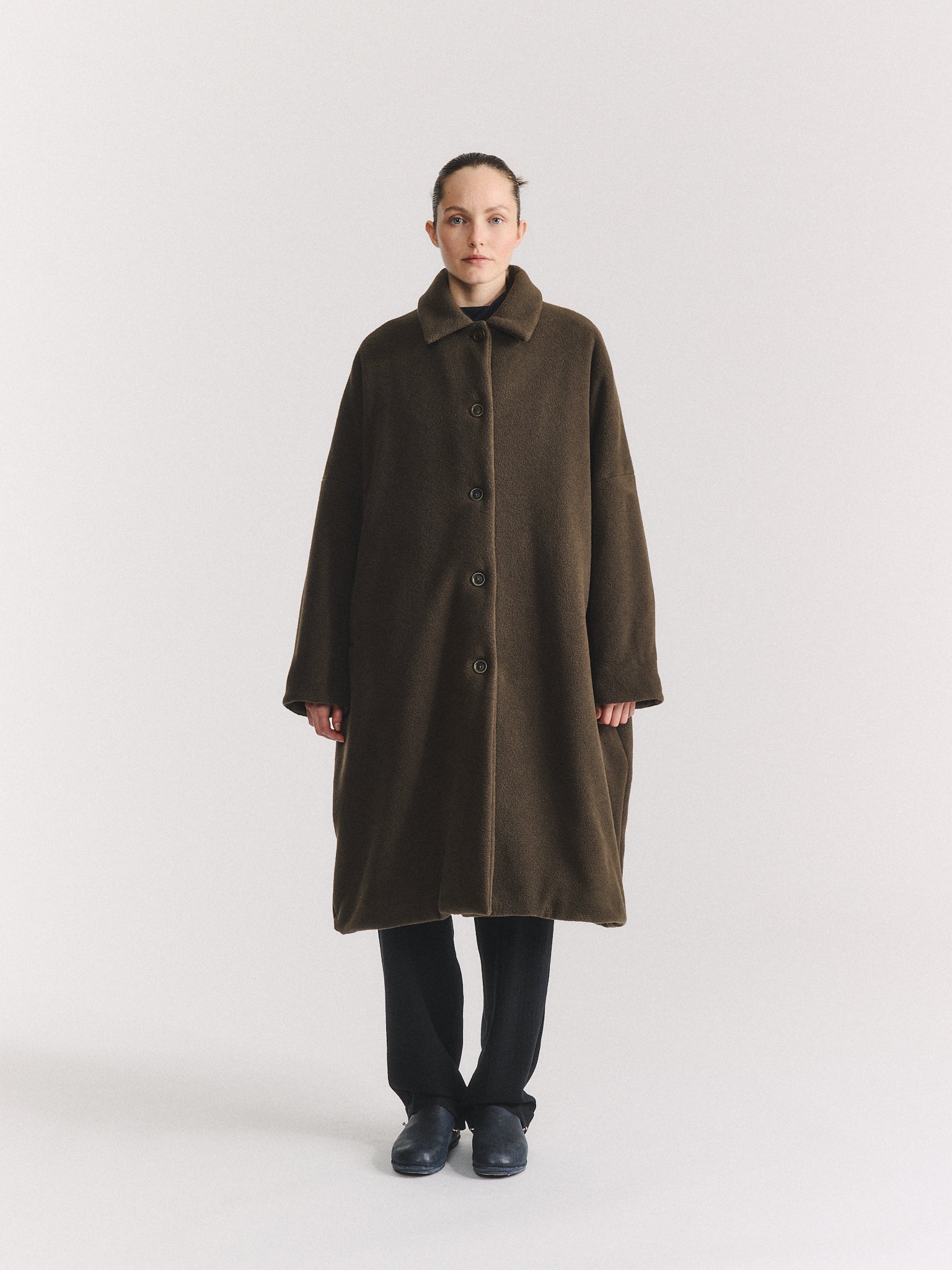 BIG BLOBBY COAT - HEAVY CASHEMERE - KHAKI