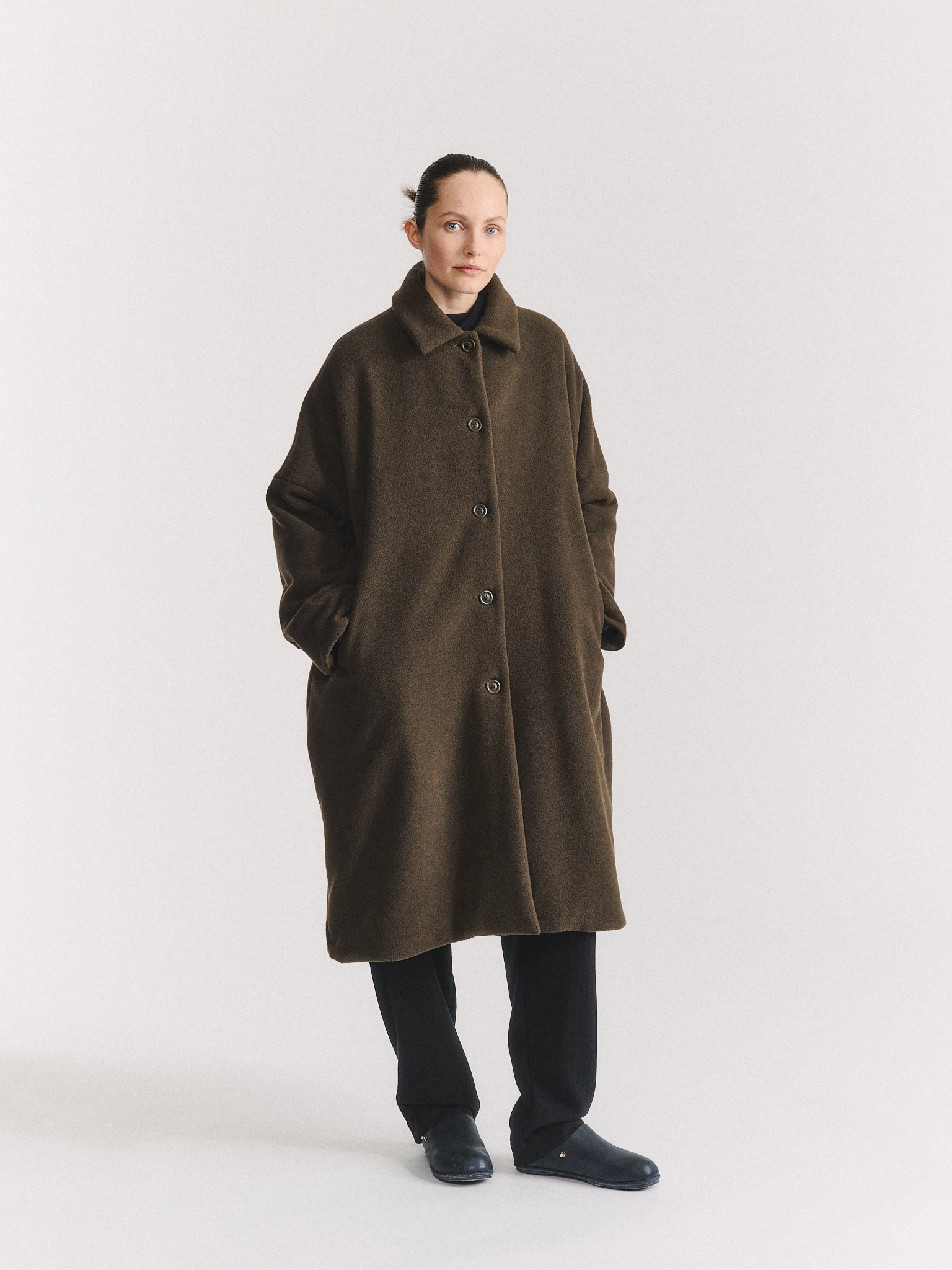 BIG BLOBBY COAT - HEAVY CASHEMERE - KHAKI