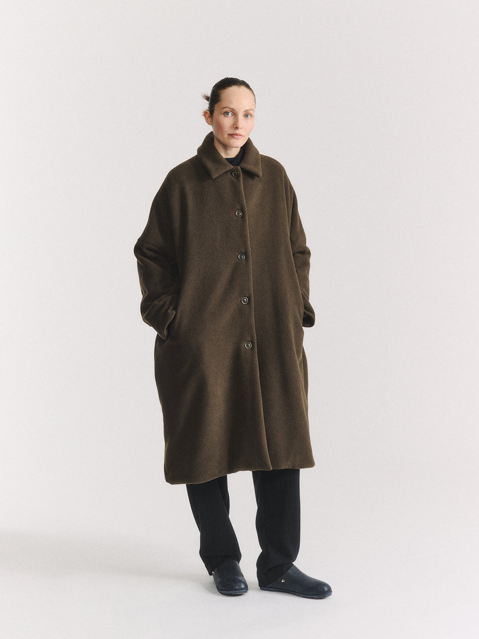 BIG BLOBBY COAT - HEAVY CASHEMERE - KHAKI
