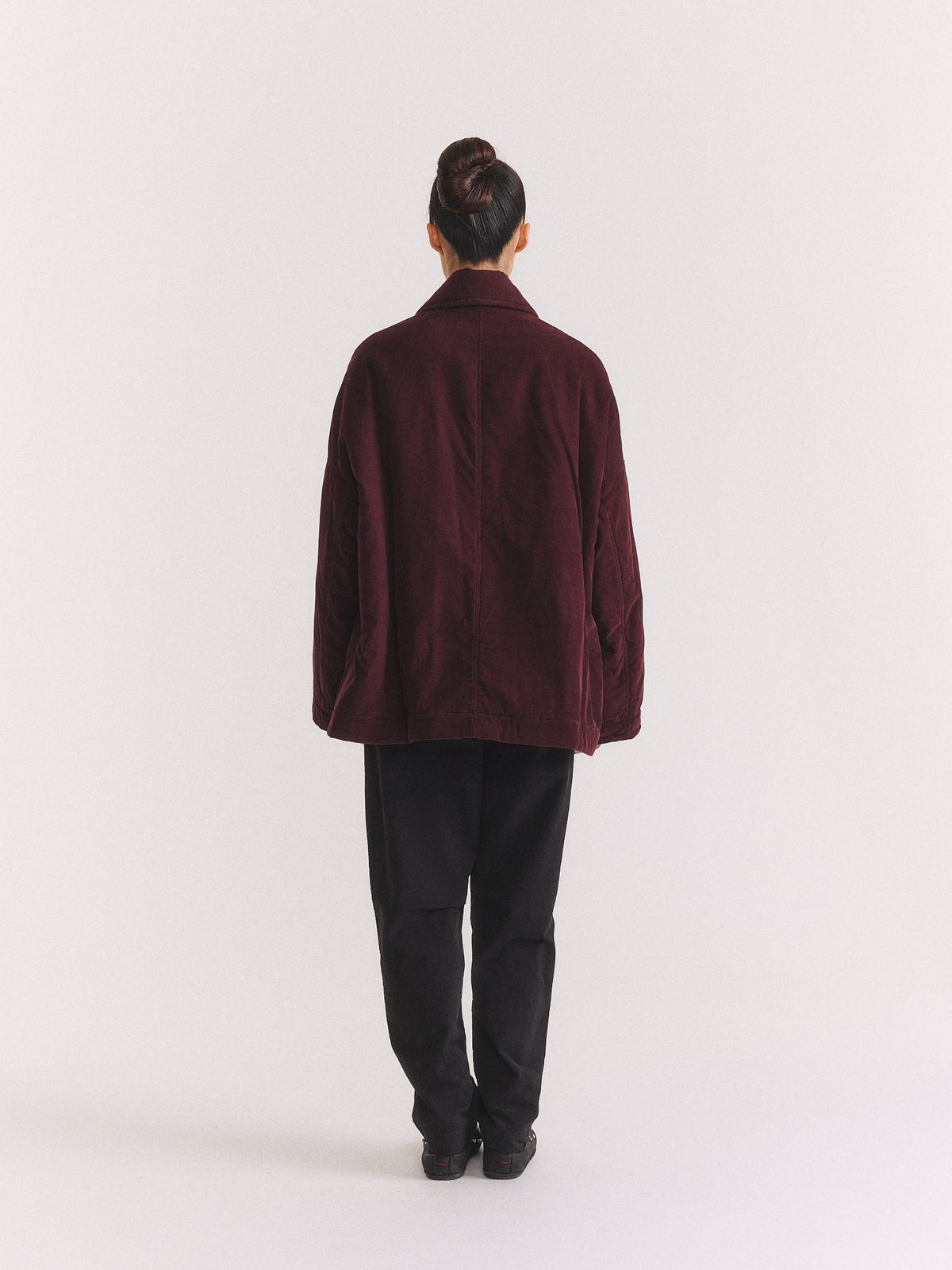 LUNA SHORT COAT - PIN CORD - BURGUNDY