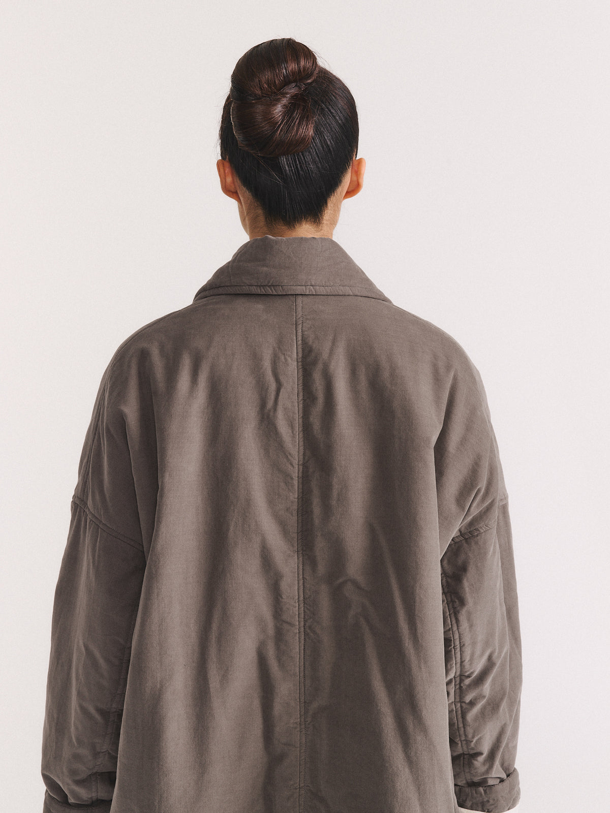LUNA SHORT  COAT - PIN CORD - LIGHT KHAKI