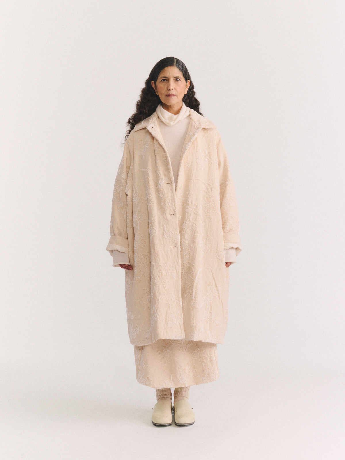 BIG BLOBBY COAT - JACQUARD - NATURAL