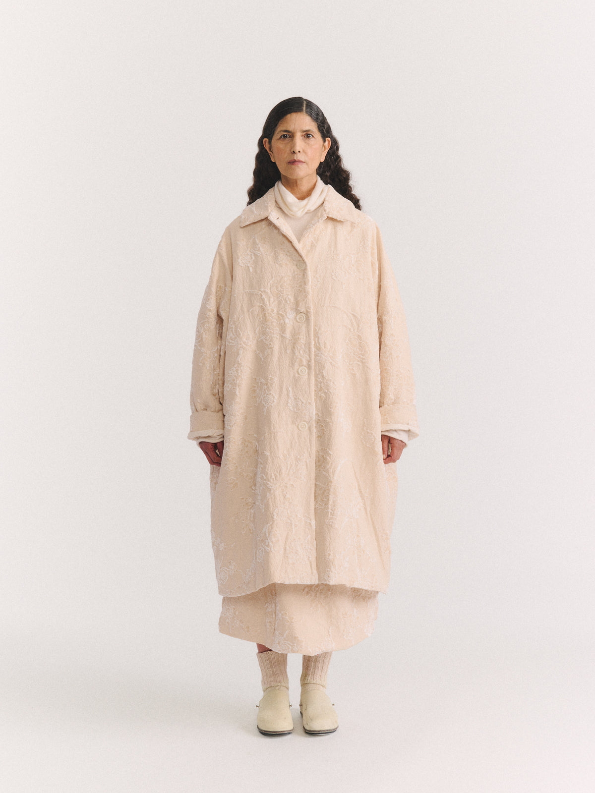 BIG BLOBBY COAT - JACQUARD - NATURAL