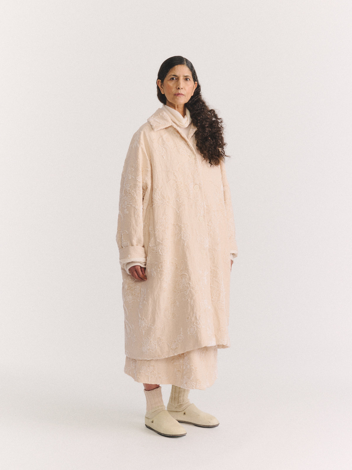 BIG BLOBBY COAT - JACQUARD - NATURAL