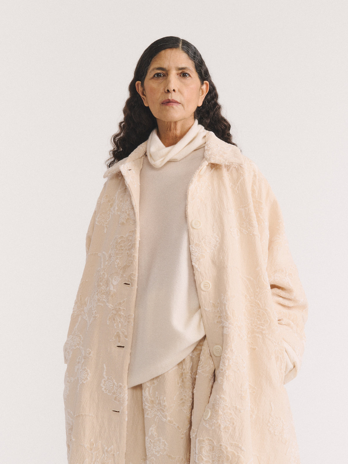 BIG BLOBBY COAT - JACQUARD - NATURAL