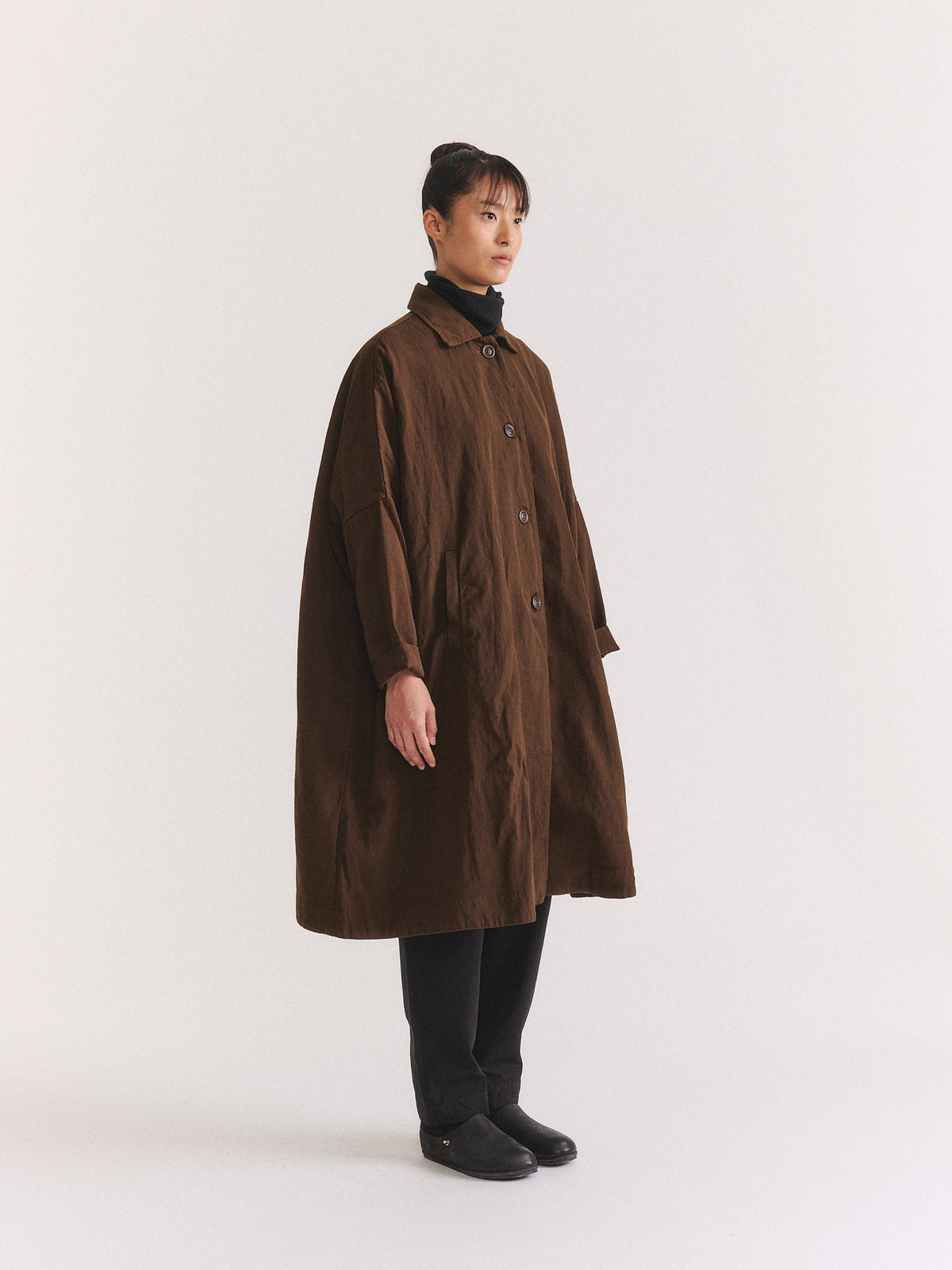 ATOMLESS COAT - WOOLIN - BROWN
