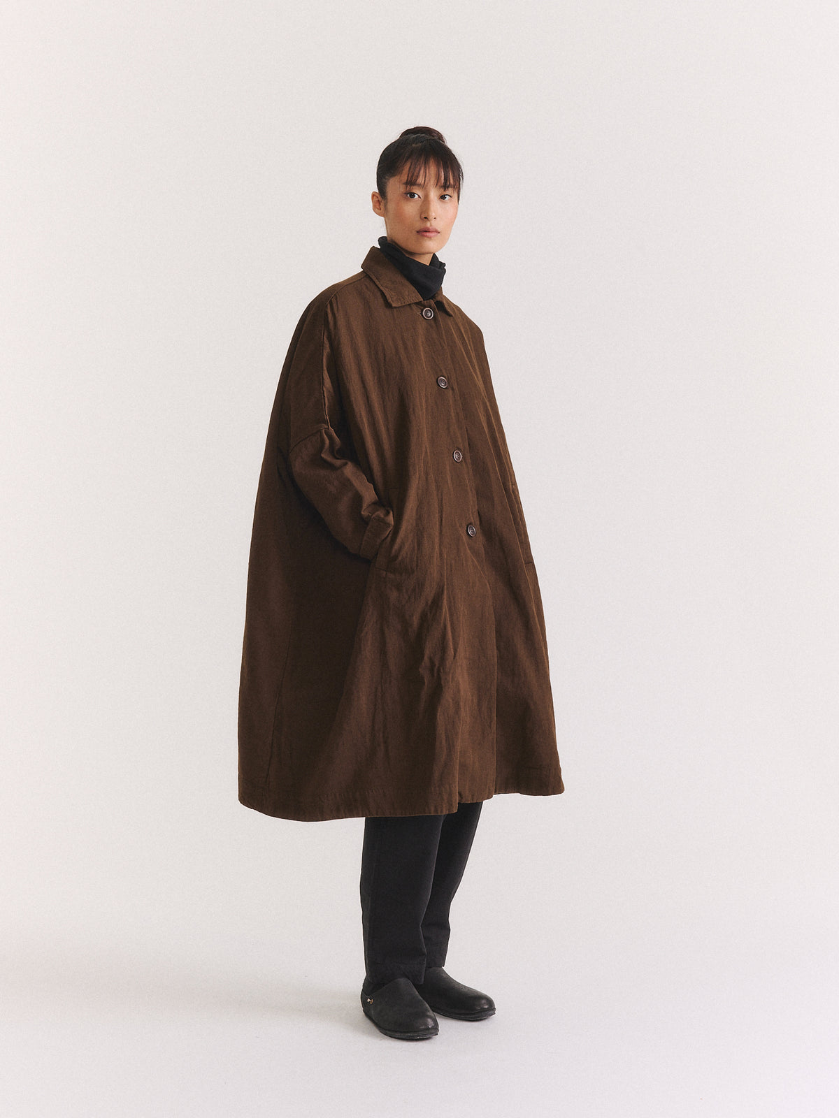 ATOMLESS COAT - WOOLIN - BROWN