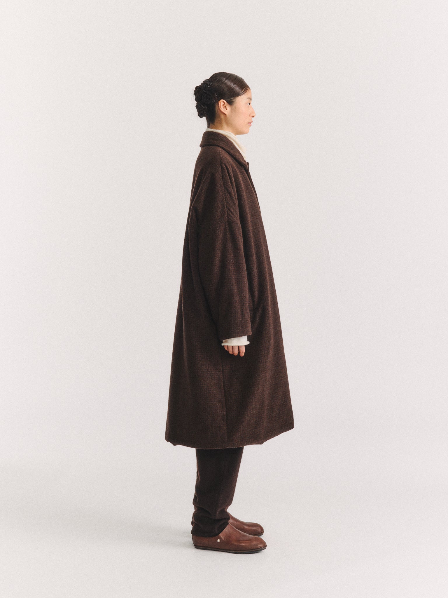 BIG BLOBBY COAT - PIN CHECK - BROWN CHECK