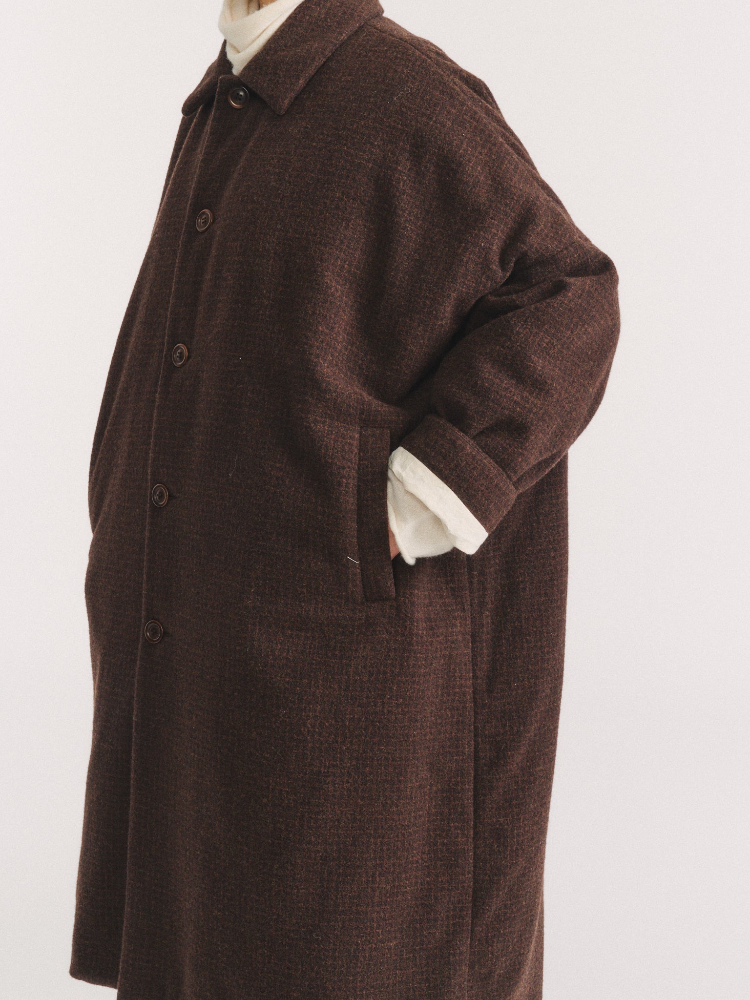 BIG BLOBBY COAT - PIN CHECK - BROWN CHECK