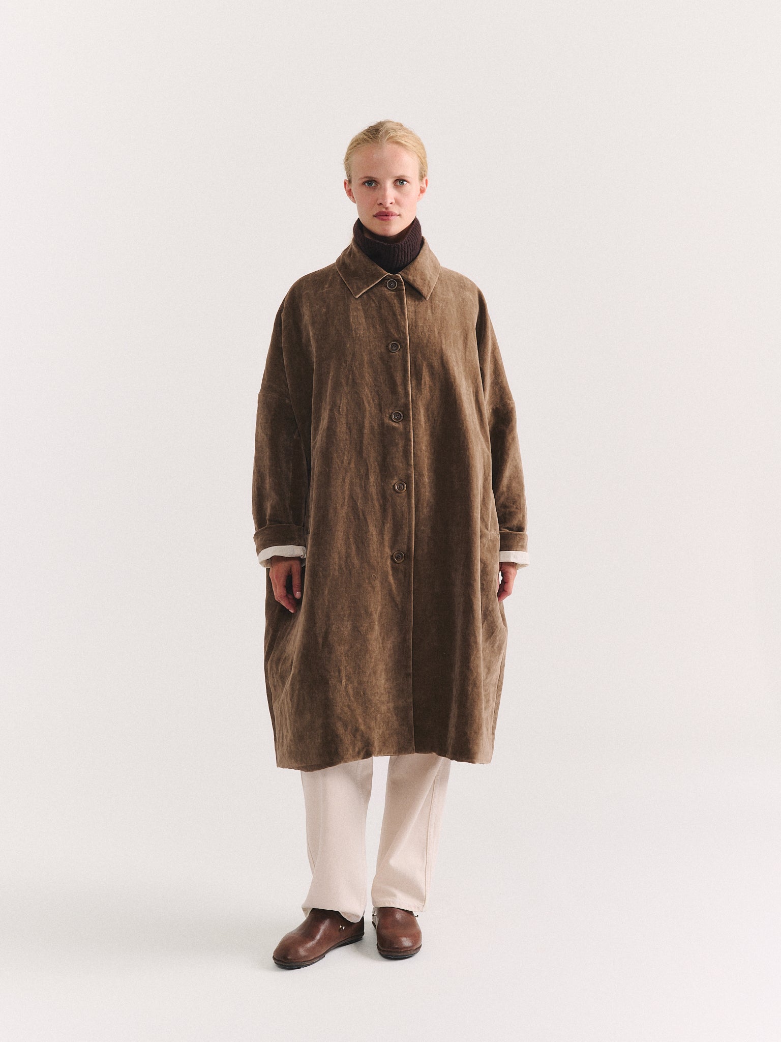 BIG BLOBBY COAT - MID VELVET - GINGER