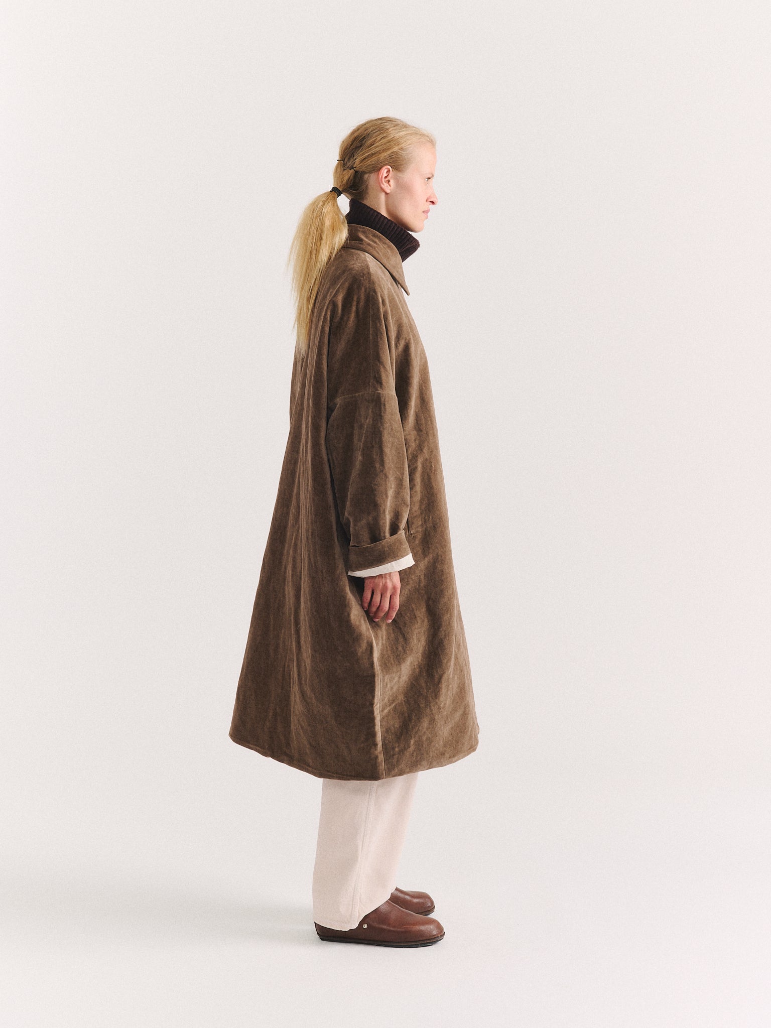 BIG BLOBBY COAT - MID VELVET - GINGER