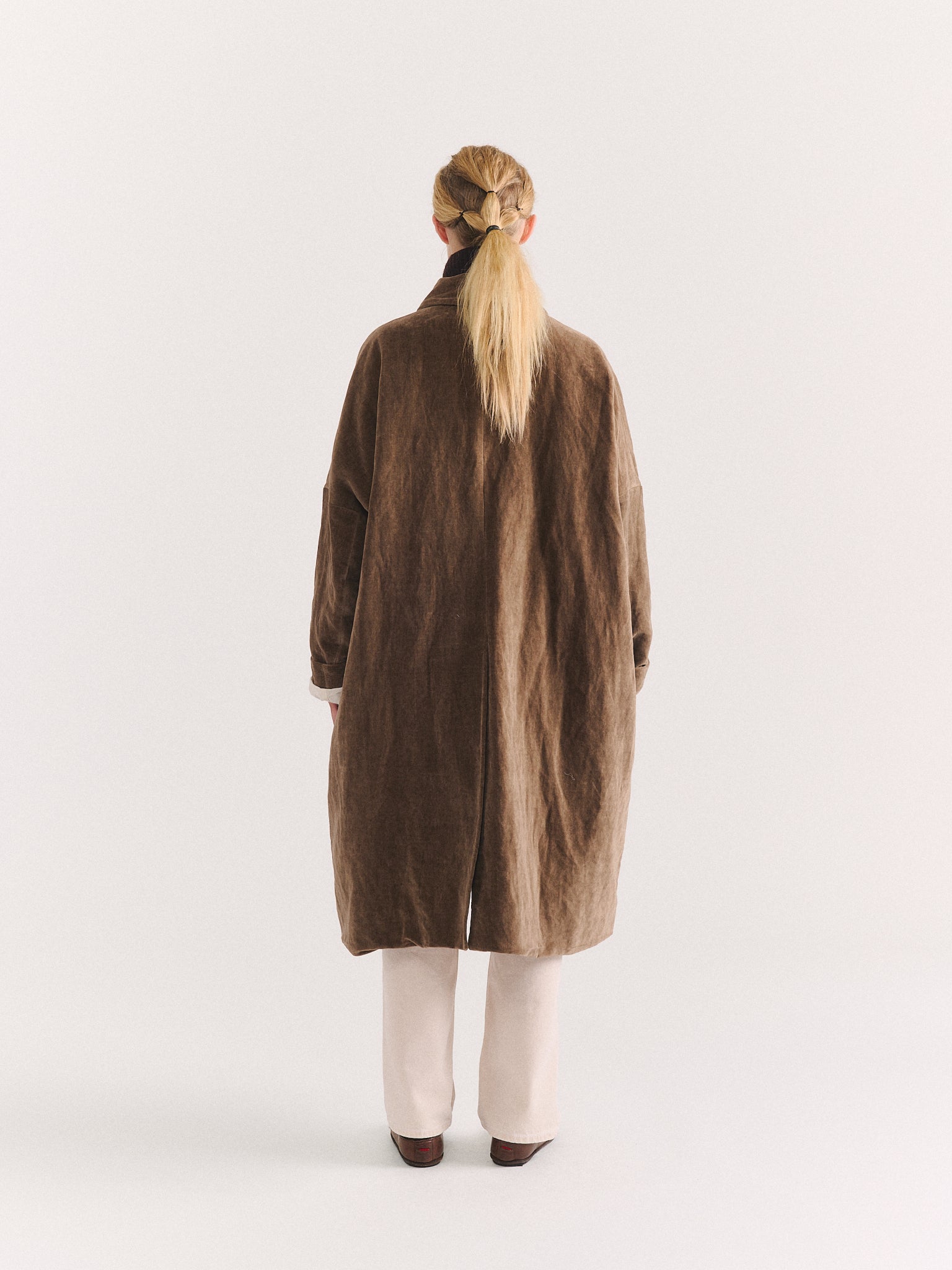 BIG BLOBBY COAT - MID VELVET - GINGER