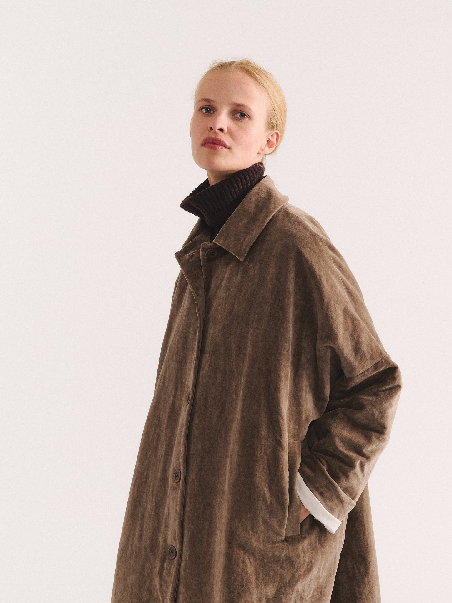 BIG BLOBBY COAT - MID VELVET - GINGER