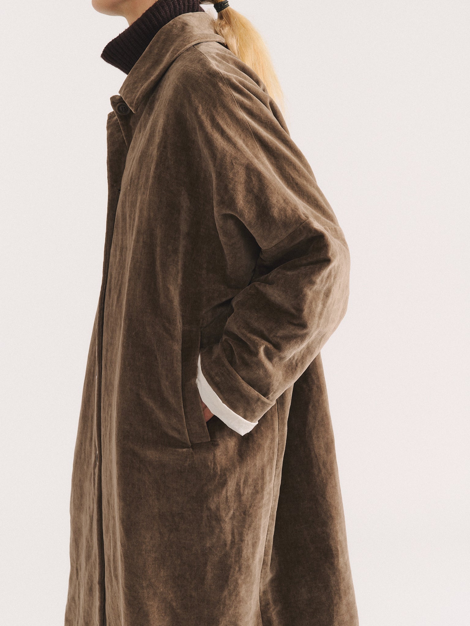 BIG BLOBBY COAT - MID VELVET - GINGER