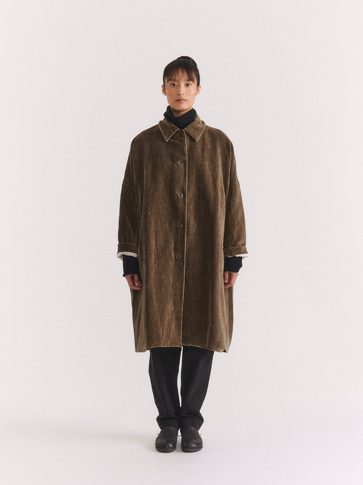 BIG BLOBBY COAT - MID VELVET - GINGER