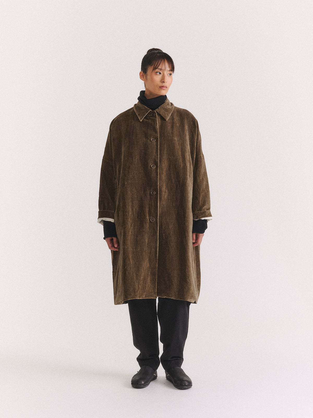 BIG BLOBBY COAT - MID VELVET - GINGER