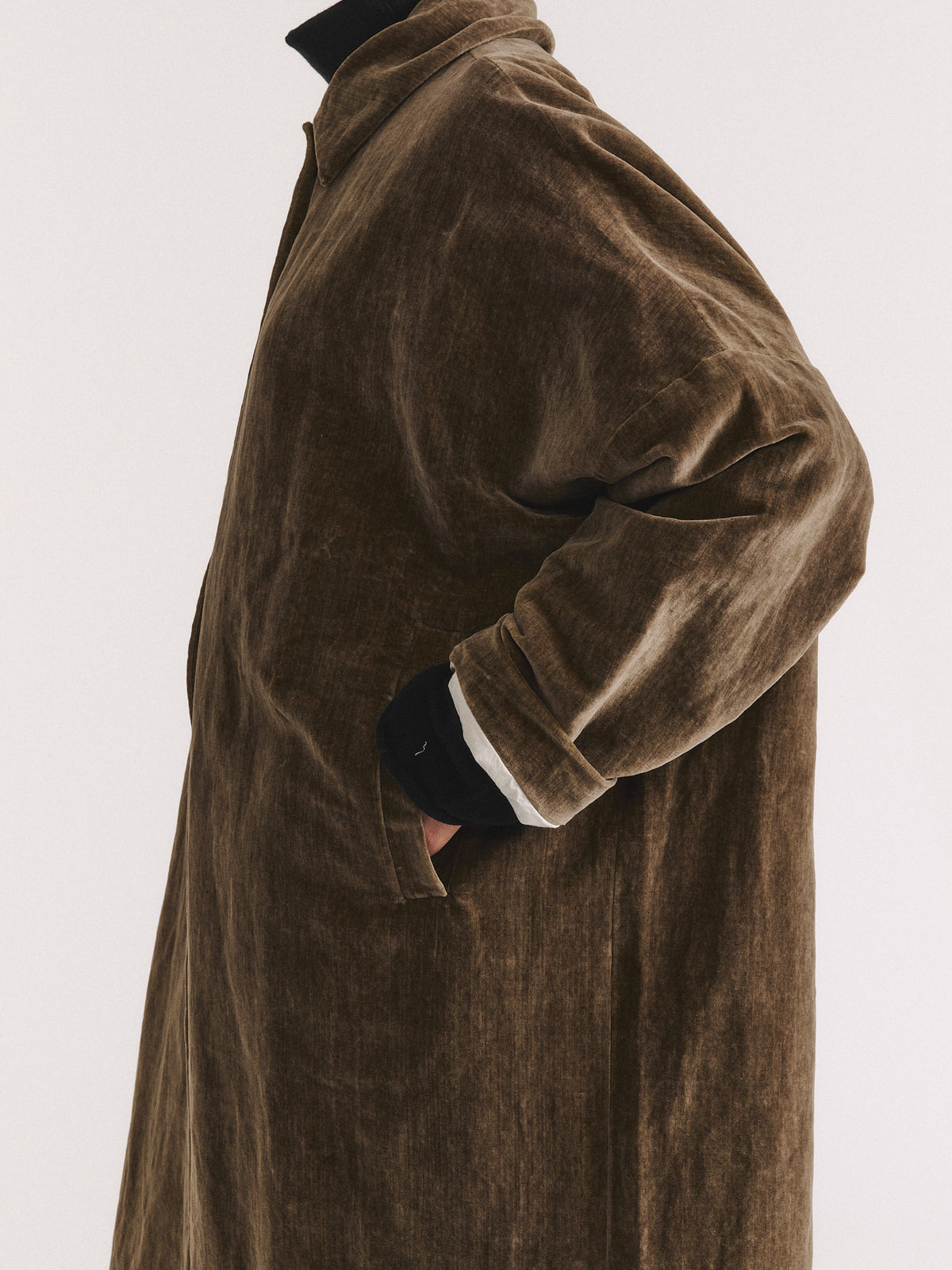 BIG BLOBBY COAT - MID VELVET - GINGER