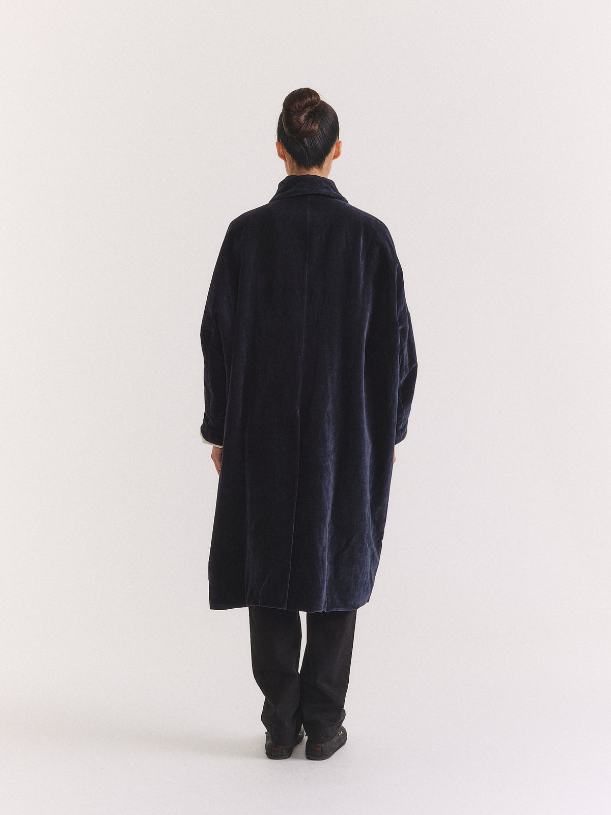 BIG BLOBBY COAT - MID VELVET - NAVY