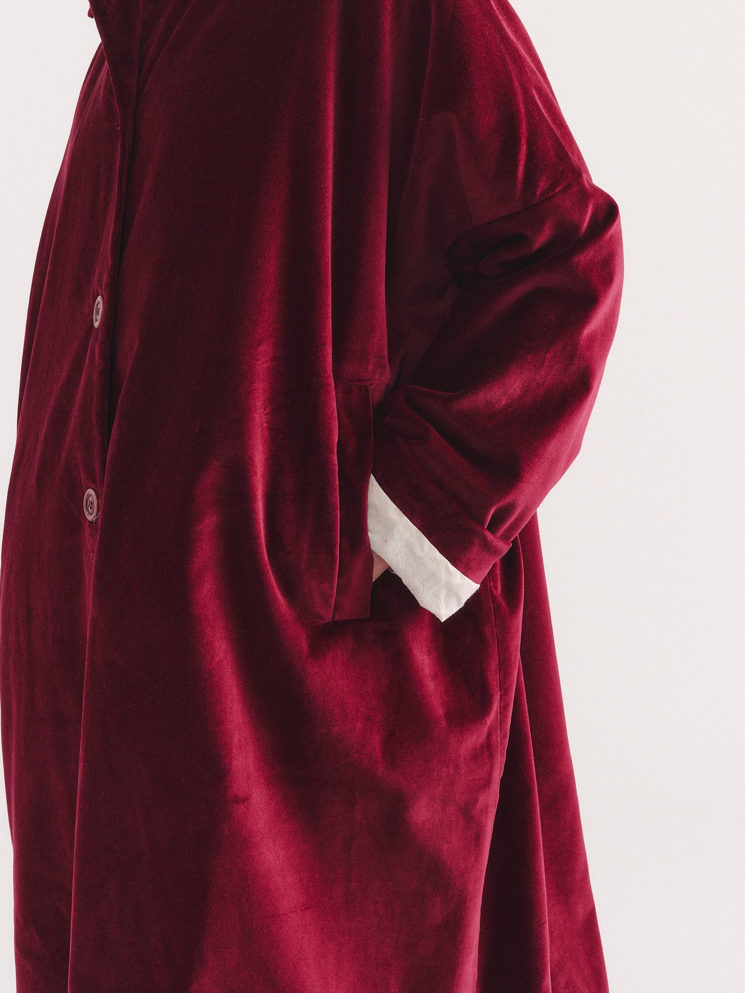 BIG BLOBBY COAT - VELVET - WINE