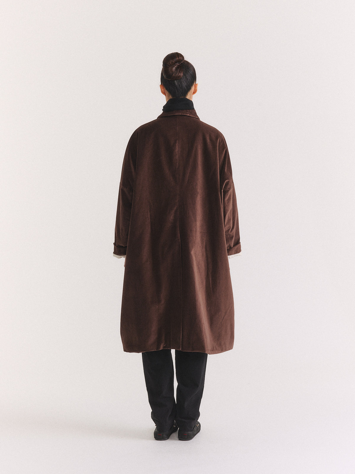MANTEAU BIG BLOBBY - VELOURS - BRUN