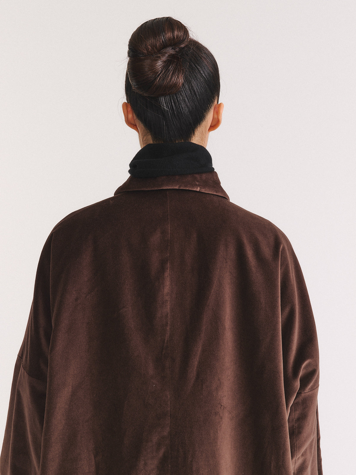 MANTEAU BIG BLOBBY - VELOURS - BRUN