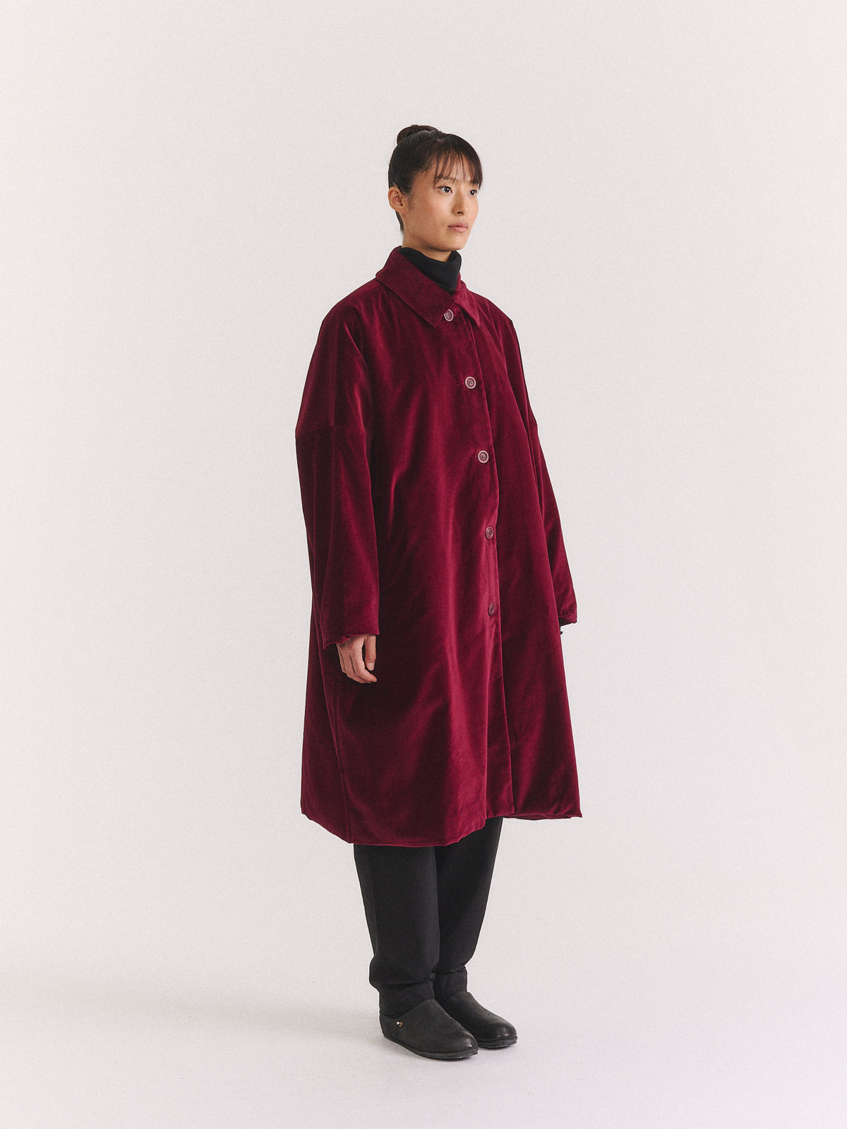 MANTEAU BIG BLOBBY - VELOURS - VIN