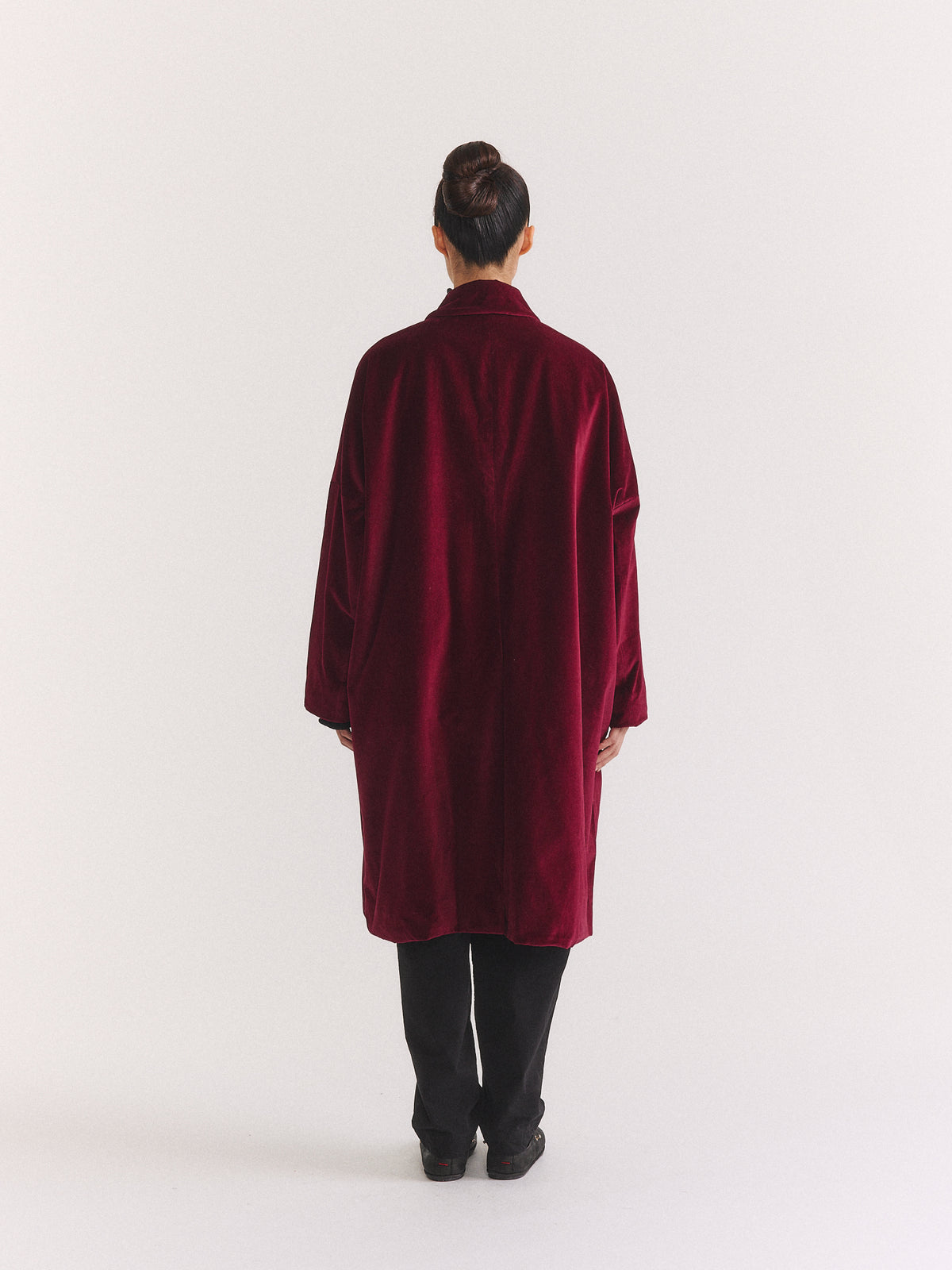 MANTEAU BIG BLOBBY - VELOURS - VIN