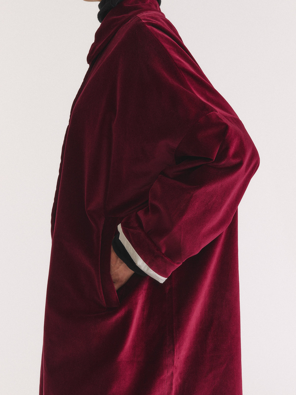 MANTEAU BIG BLOBBY - VELOURS - VIN