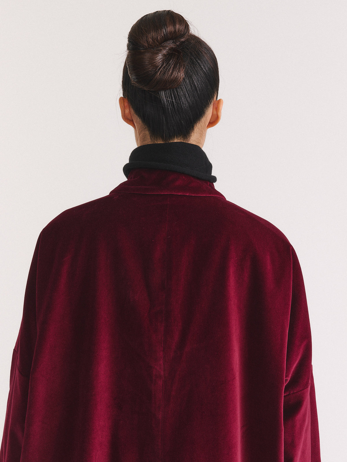 MANTEAU BIG BLOBBY - VELOURS - VIN