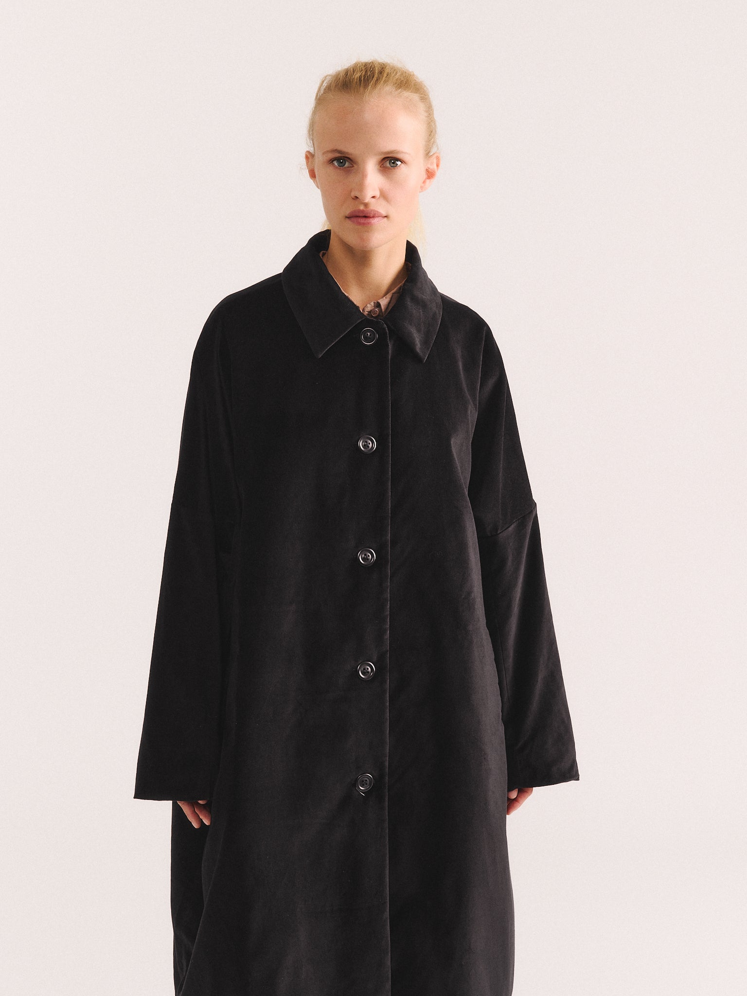 MANTEAU BIG BLOBBY - VELOURS - NOIR