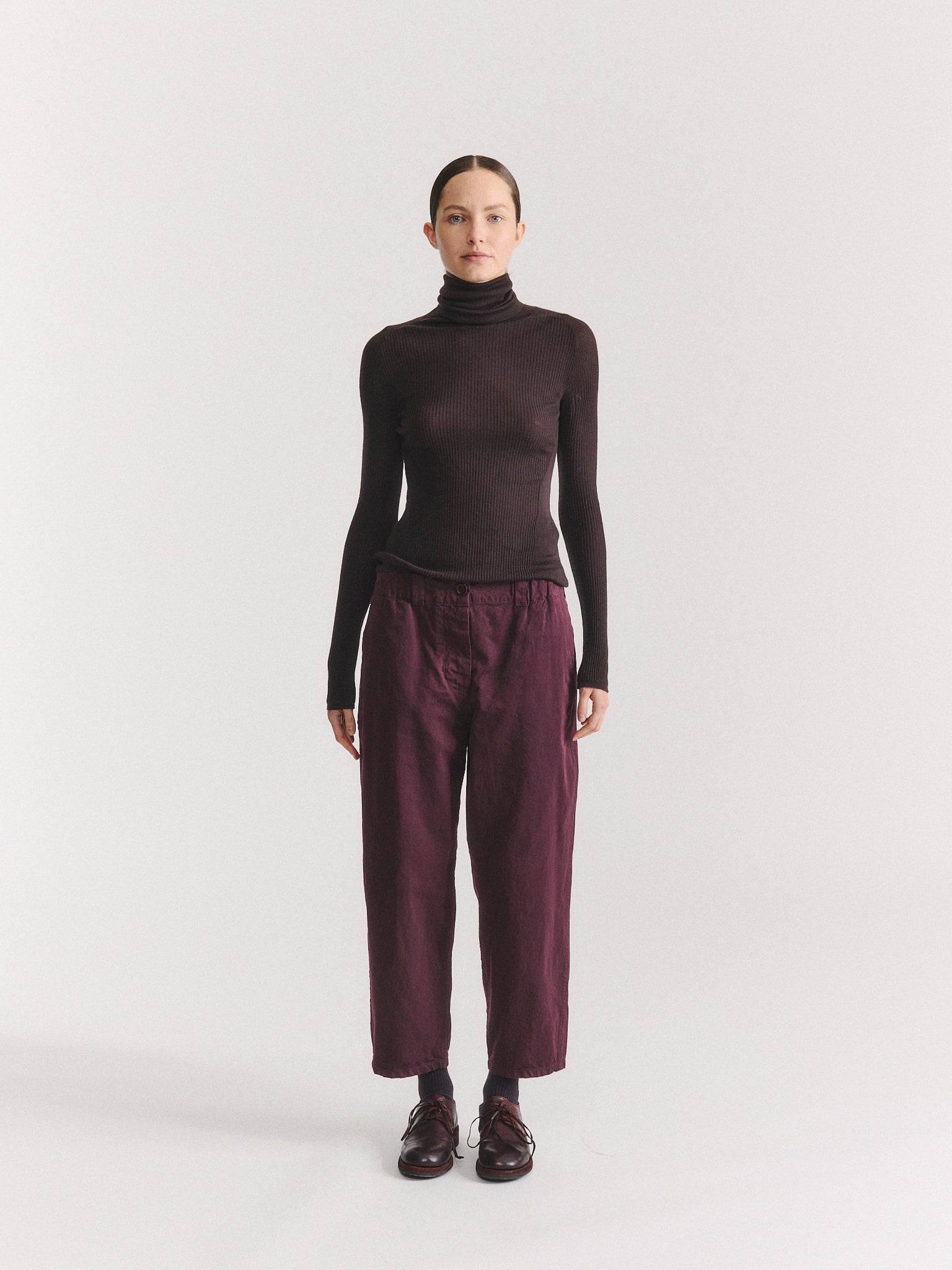 WARREN PANT - DOUBLE COT - MAHOGANY