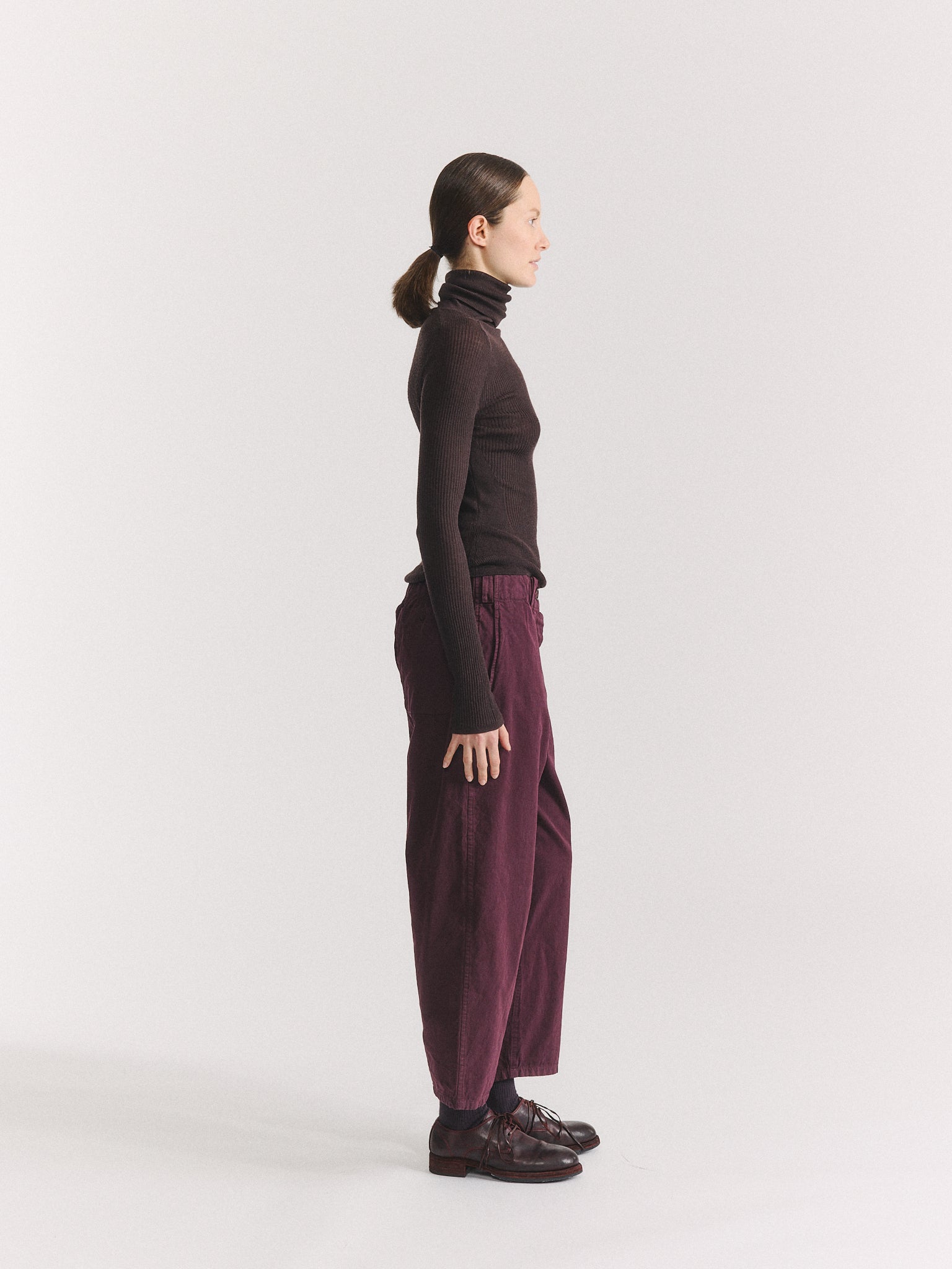WARREN PANT - DOUBLE COT - MAHOGANY
